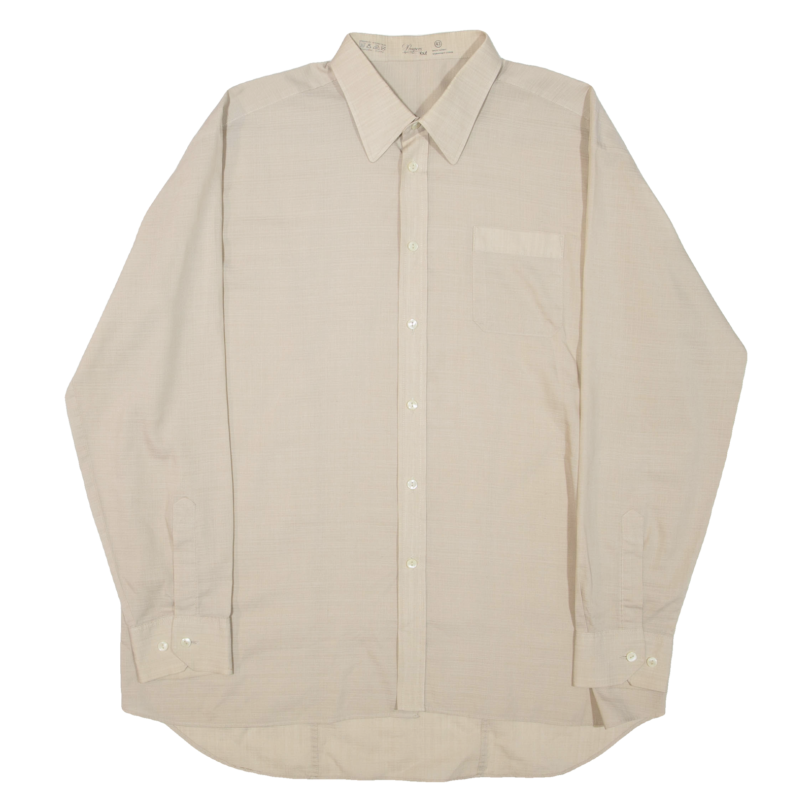 Mens Plain Shirt Beige Long Sleeve XL Refurbished - N/A refurbished available on Cerqular