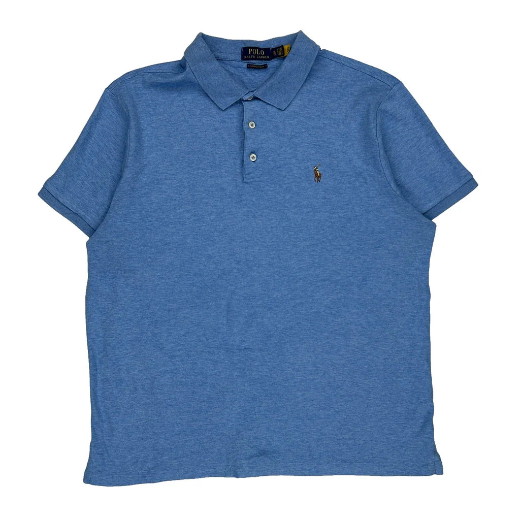Custom Slim Fit Polo By Ralph Lauren Polo Shirt - XL Blue Cotton Refurbished - Thrifted (note: this is a term often used to describe second- refurbished available on Cerqular