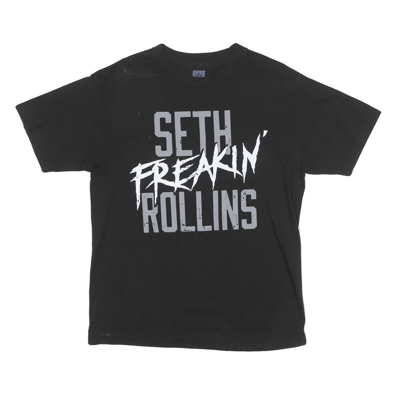 WWE Mens Black Seth Freakin Rollins Graphic T-Shirt M Crew Neck Short Sleeve Refurbished - N/A refurbished available on Cerqular