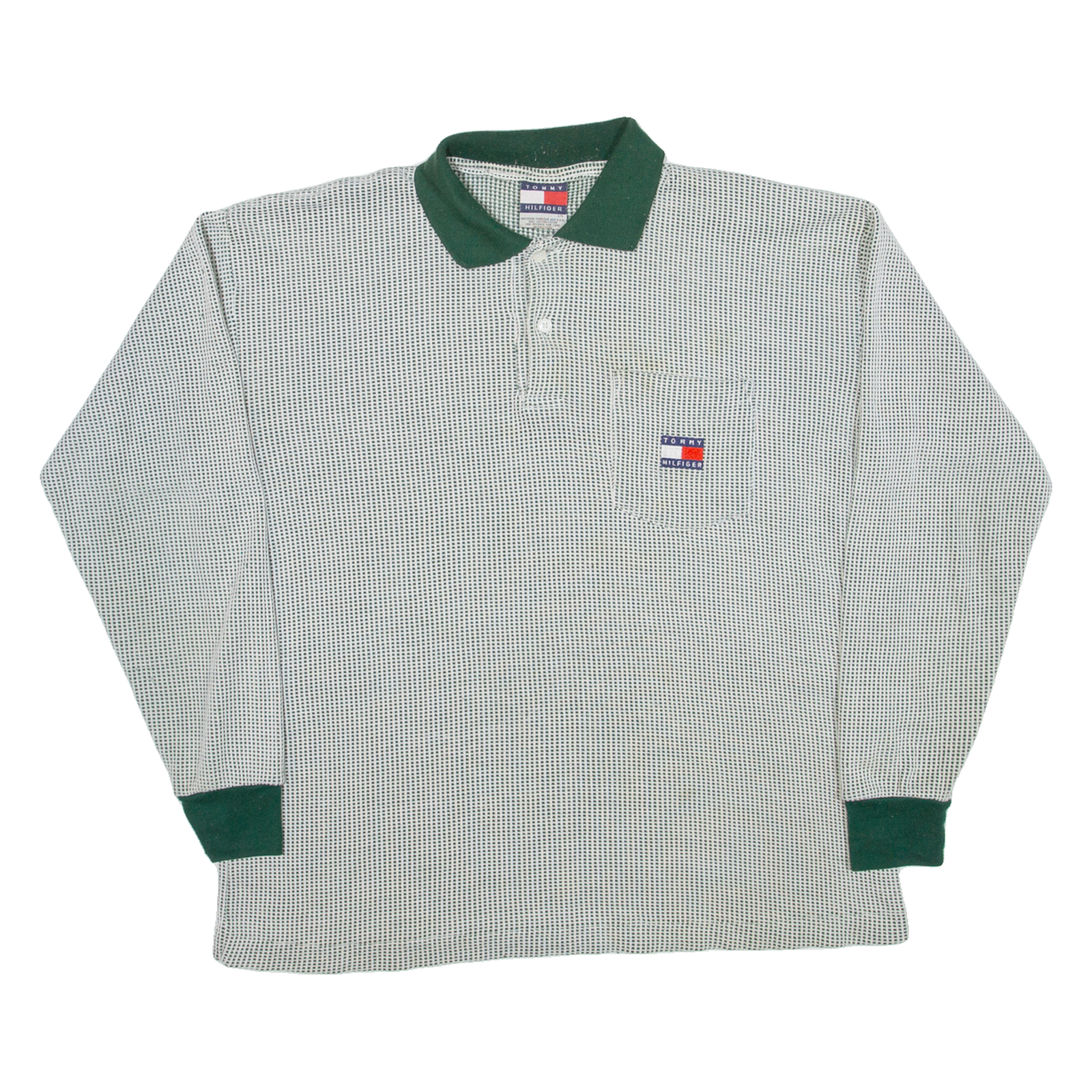TOMMY HILFIGER Mens Polo Shirt Green Long Sleeve L Refurbished - N/A refurbished available on Cerqular