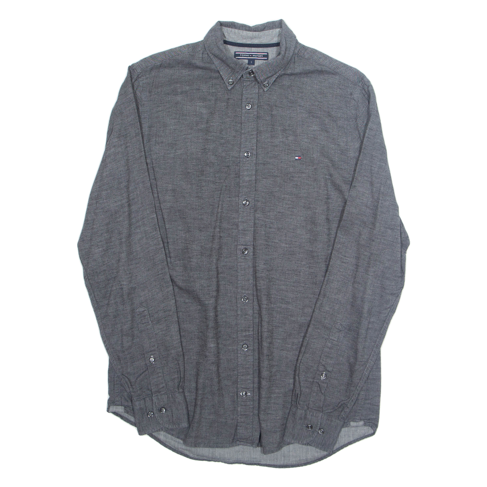 TOMMY HILFIGER Mens Plain Shirt Grey Long Sleeve S Refurbished - N/A refurbished available on Cerqular