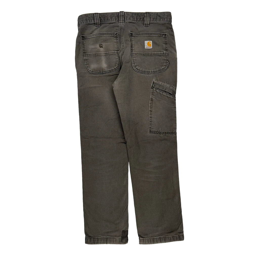 Carhartt Carpenter Trousers - 31W 28L Grey Cotton Refurbished - Thrifted (note: this is a term often used to describe second- refurbished available on Cerqular