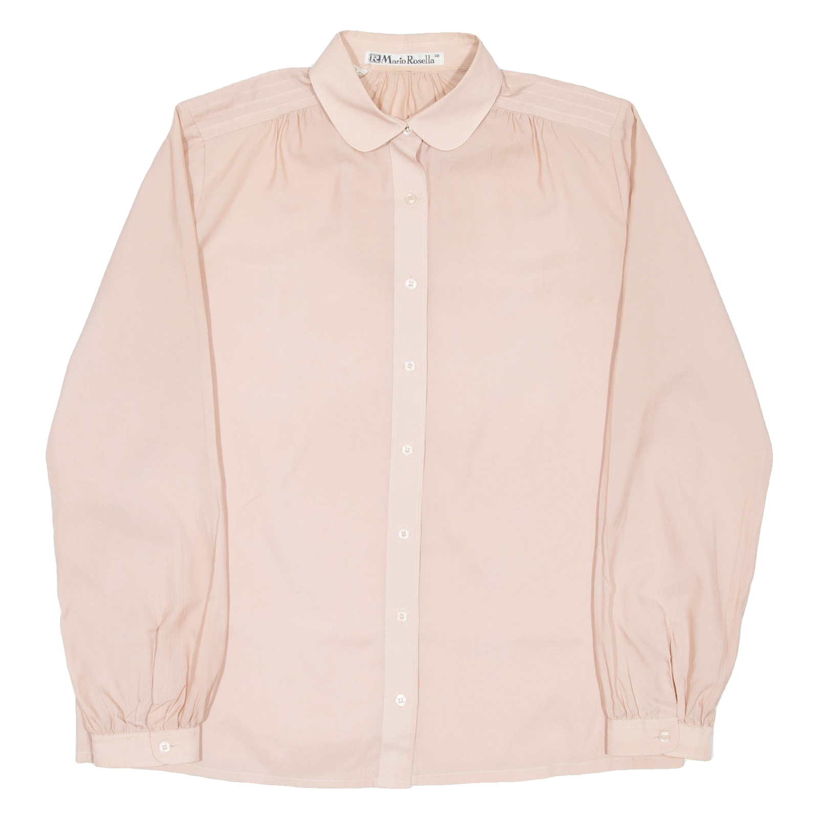 MARIO ROSELLA Womens Plain Shirt Pink Long Sleeve S Refurbished - N/A refurbished available on Cerqular