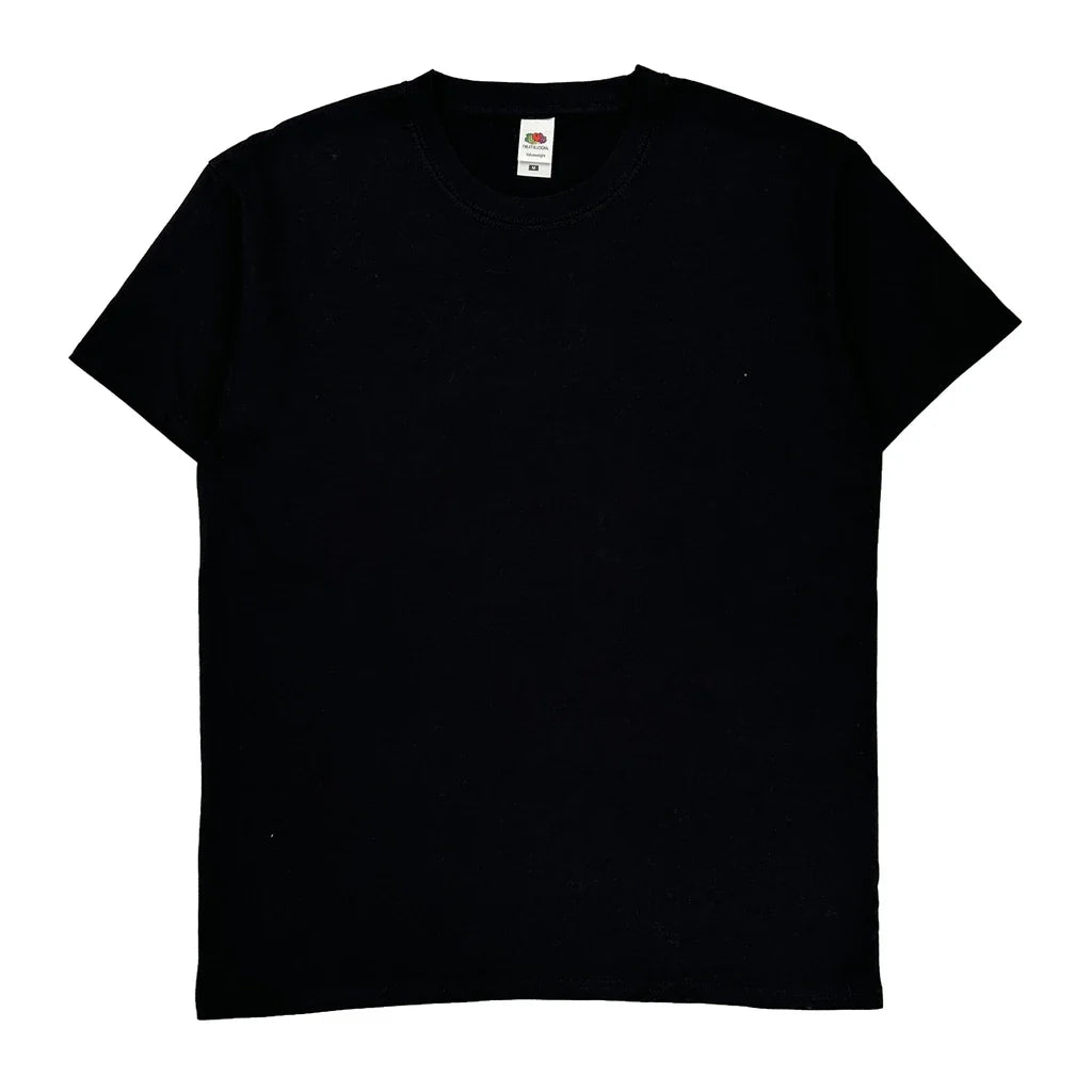 Fruit Of The Loom T-Shirt - Medium Black Cotton Refurbished - Thrifted (note: this is a term often used to describe second- refurbished available on Cerqular