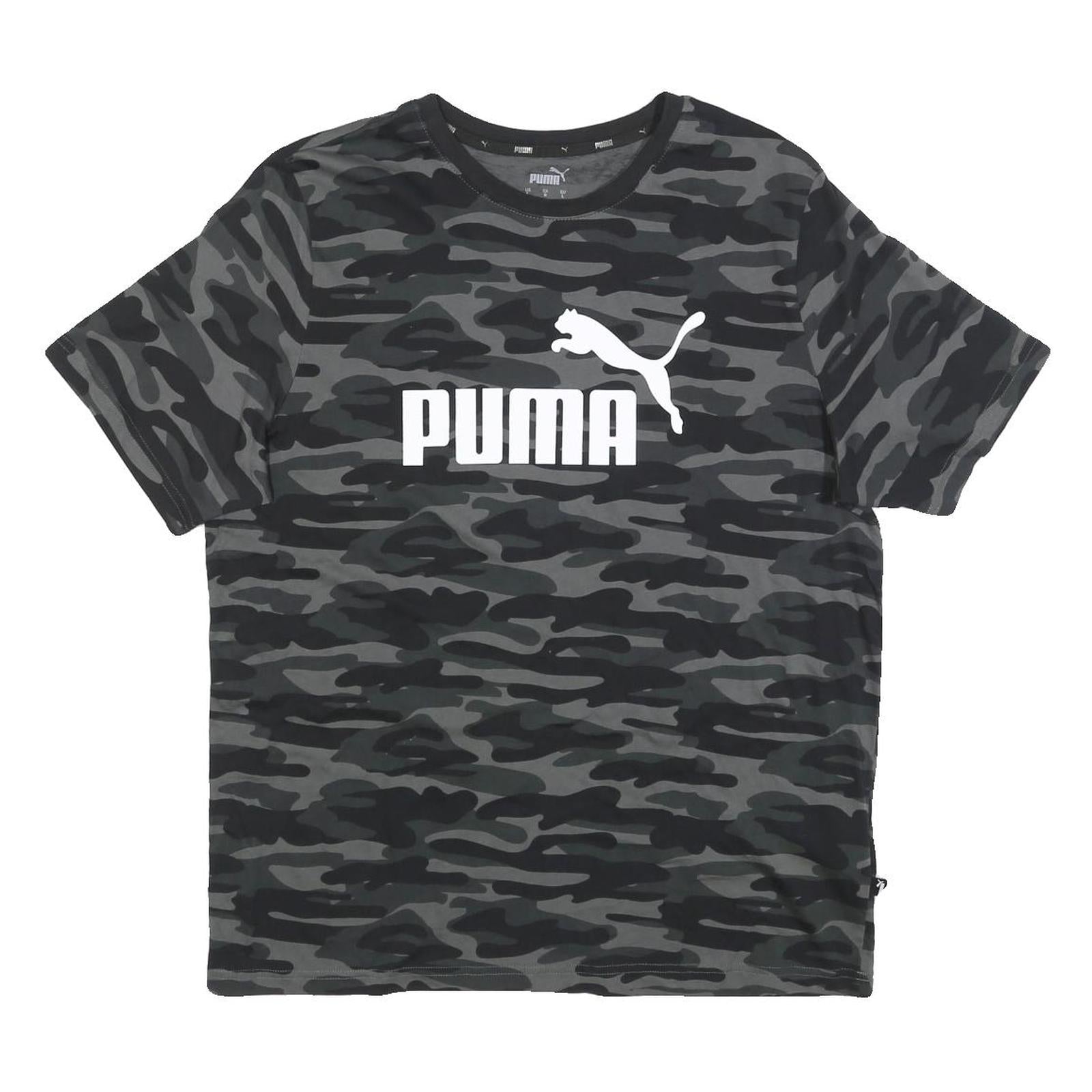 PUMA Mens Black & Grey Camouflage Casual T-Shirt L Short Sleeve Crew Neck Logo Refurbished - N/A refurbished available on Cerqular
