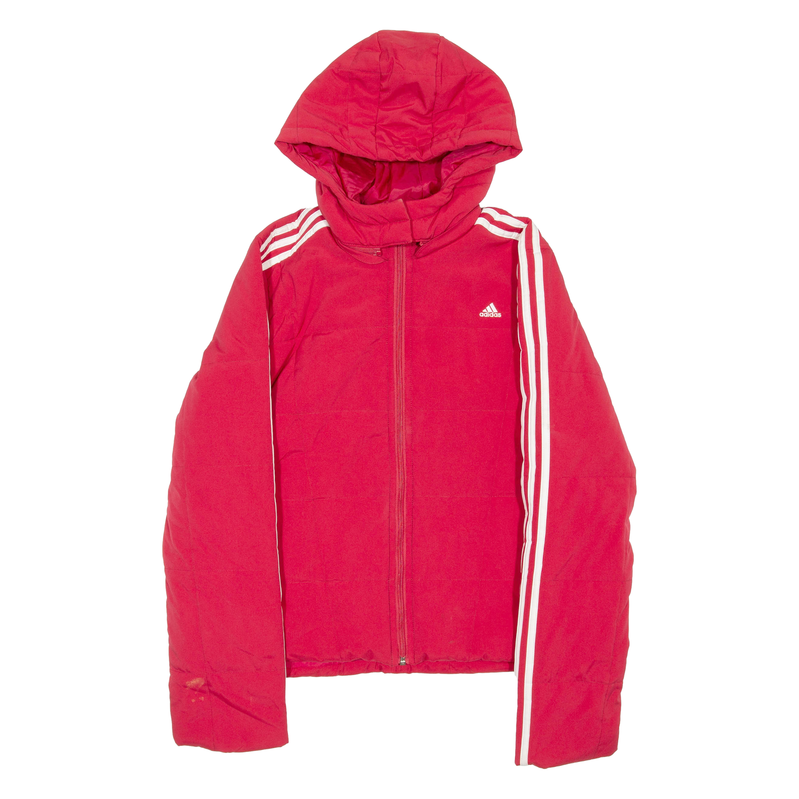 ADIDAS Womens Puffer Jacket Red Hooded UK 14 Refurbished - N/A refurbished available on Cerqular