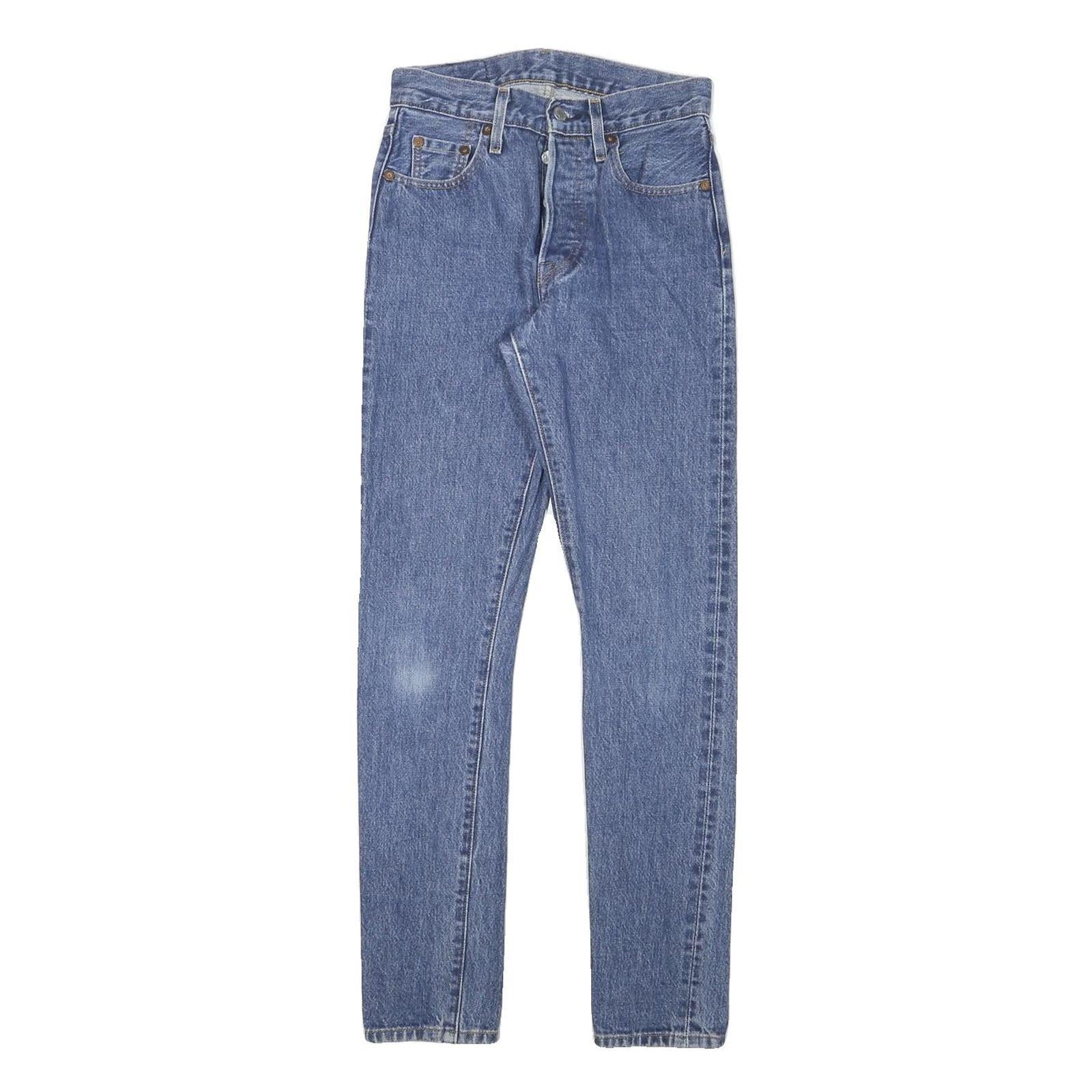 LEVI'S Womens Blue Slim Skinny Denim Medium W25 L29 Button Cotton Blend Jeans Refurbished - N/A refurbished available on Cerqular