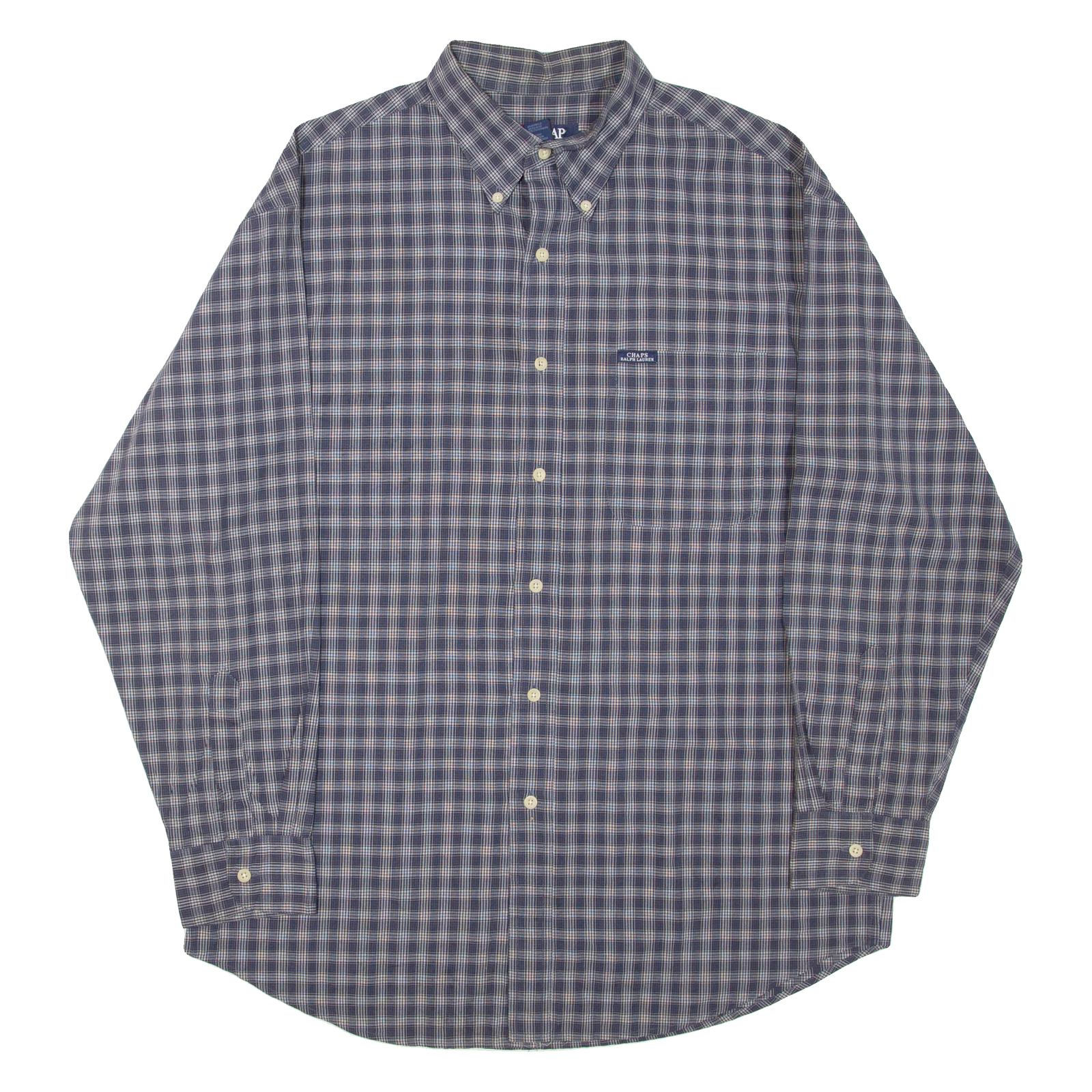CHAPS RALPH LAUREN Mens Shirt Blue Check Long Sleeve L Refurbished - N/A refurbished available on Cerqular