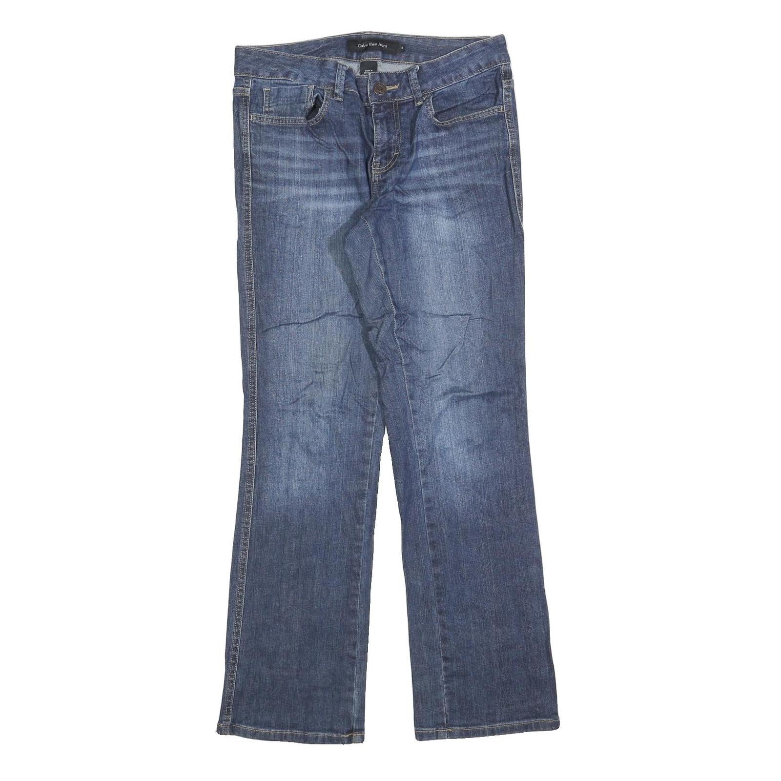 CALVIN KLEIN JEANS Womens Regular Blue Denim Jeans W30 L30 Classic Zip Pockets Refurbished - N/A refurbished available on Cerqular