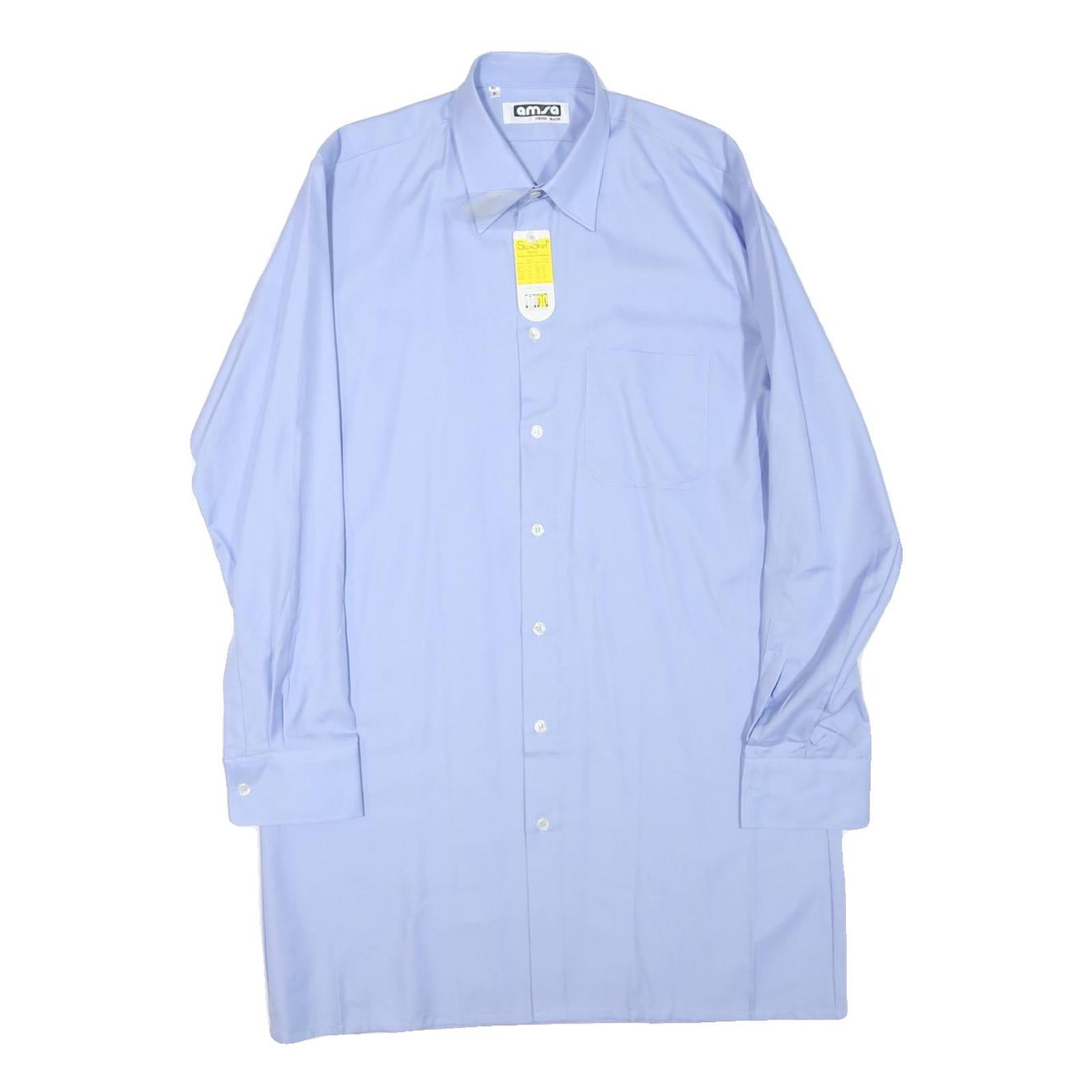 Buy AMSA Mens Blue Plain Shirt M Classic Button Collar Long Sleeve Cotton Blend Refurbished - $19.49 AMSA Mens Blue Plain Shirt M Classic Button Collar Long Sleeve Cotton Blend Refurbished - N/A refurbished available on Cerqular