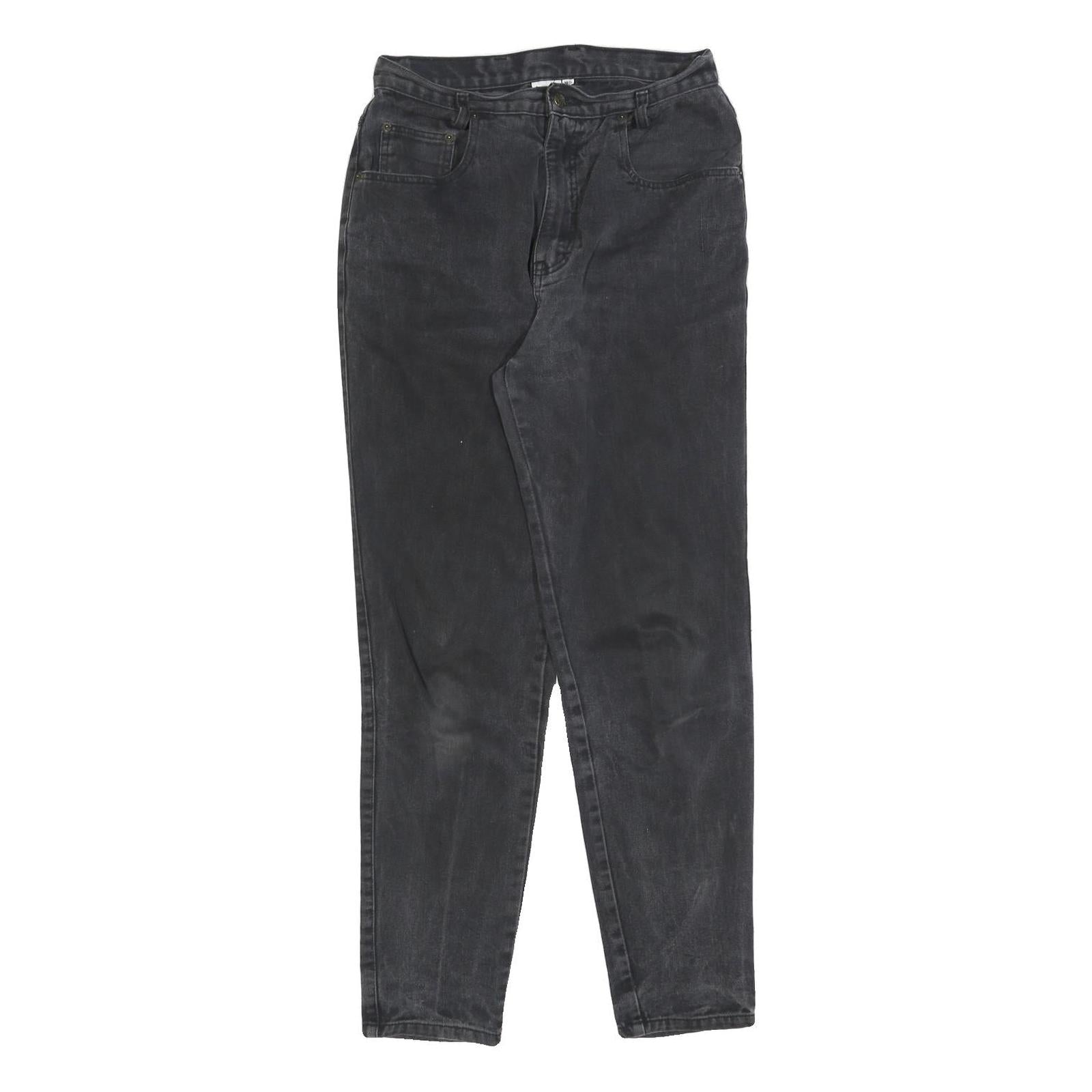 GARRY Womens Jeans Black Regular Straight Denim Medium W28 L30 Stylish Zip Refurbished - N/A refurbished available on Cerqular
