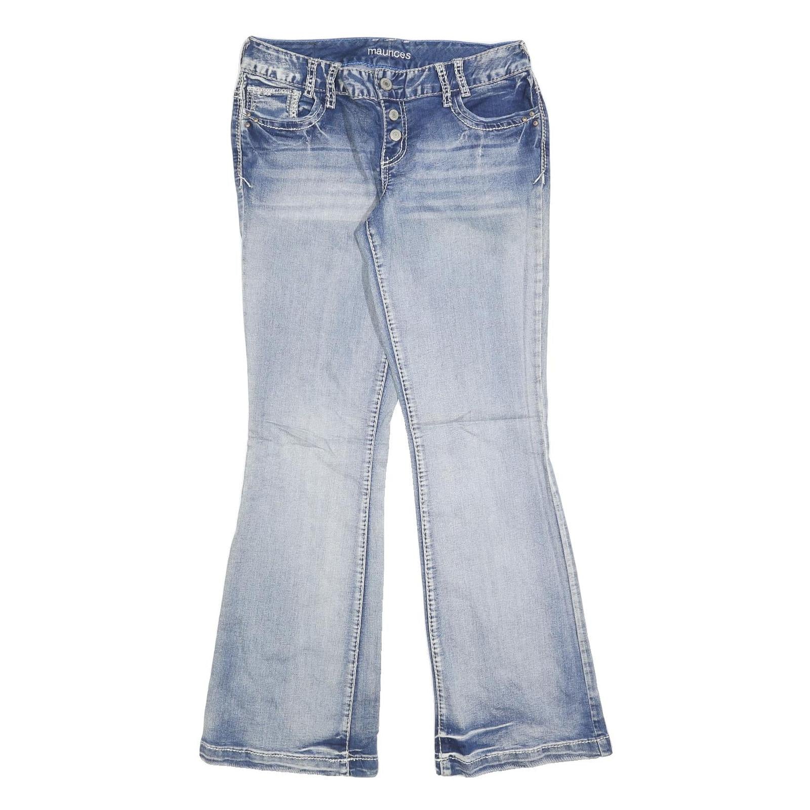 MAURICES Womens Regular Blue Flared Denim Medium W32 L32 Button Cotton Blend Refurbished - N/A refurbished available on Cerqular