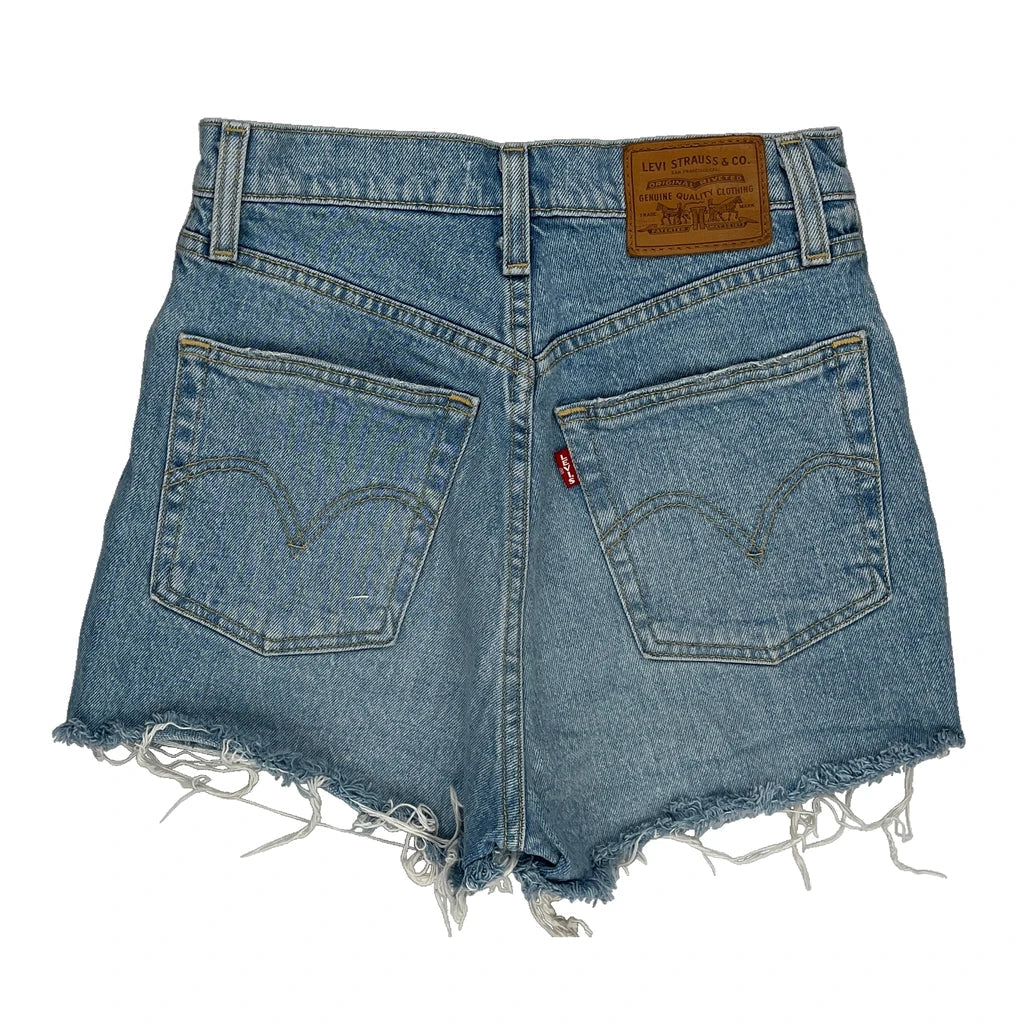Levis Denim Shorts - 24W UK 4 Light Wash Cotton Refurbished - Thrifted (note: this is a term often used to describe second- refurbished available on Cerqular