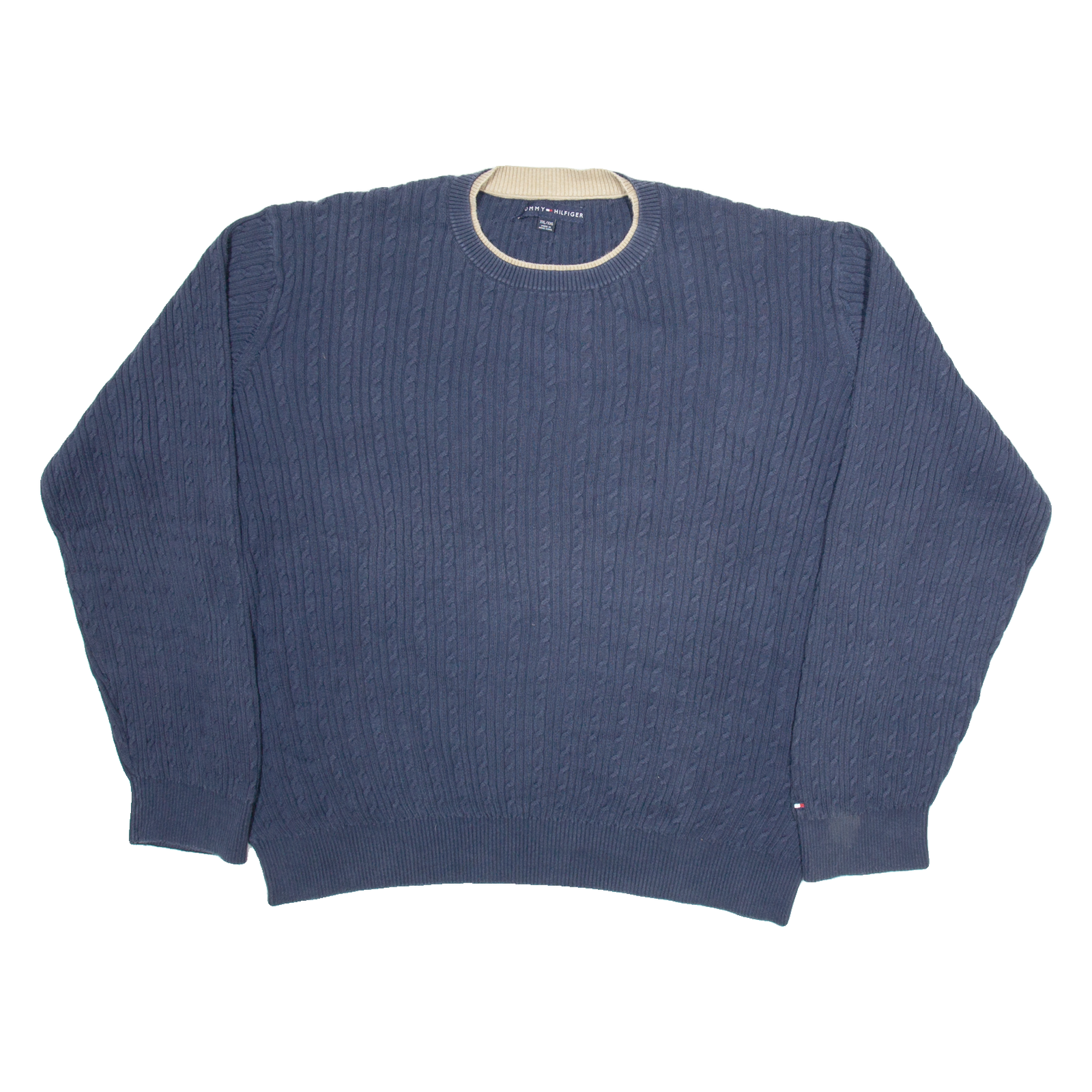 TOMMY HILFIGER Mens Jumper Blue Cable Knit 2XL Refurbished - N/A refurbished available on Cerqular