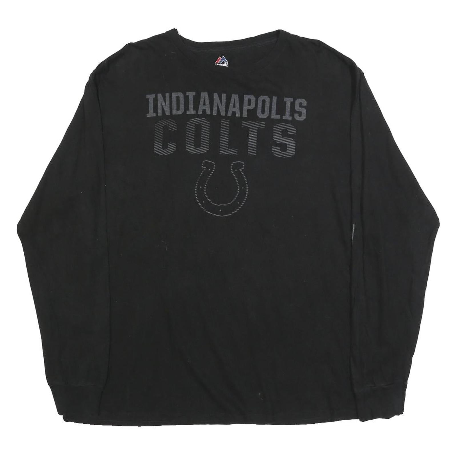 MAJESTIC Mens Black Indianapolis Colts Graphic T-Shirt XL Long Sleeve Crew Neck Refurbished - N/A refurbished available on Cerqular