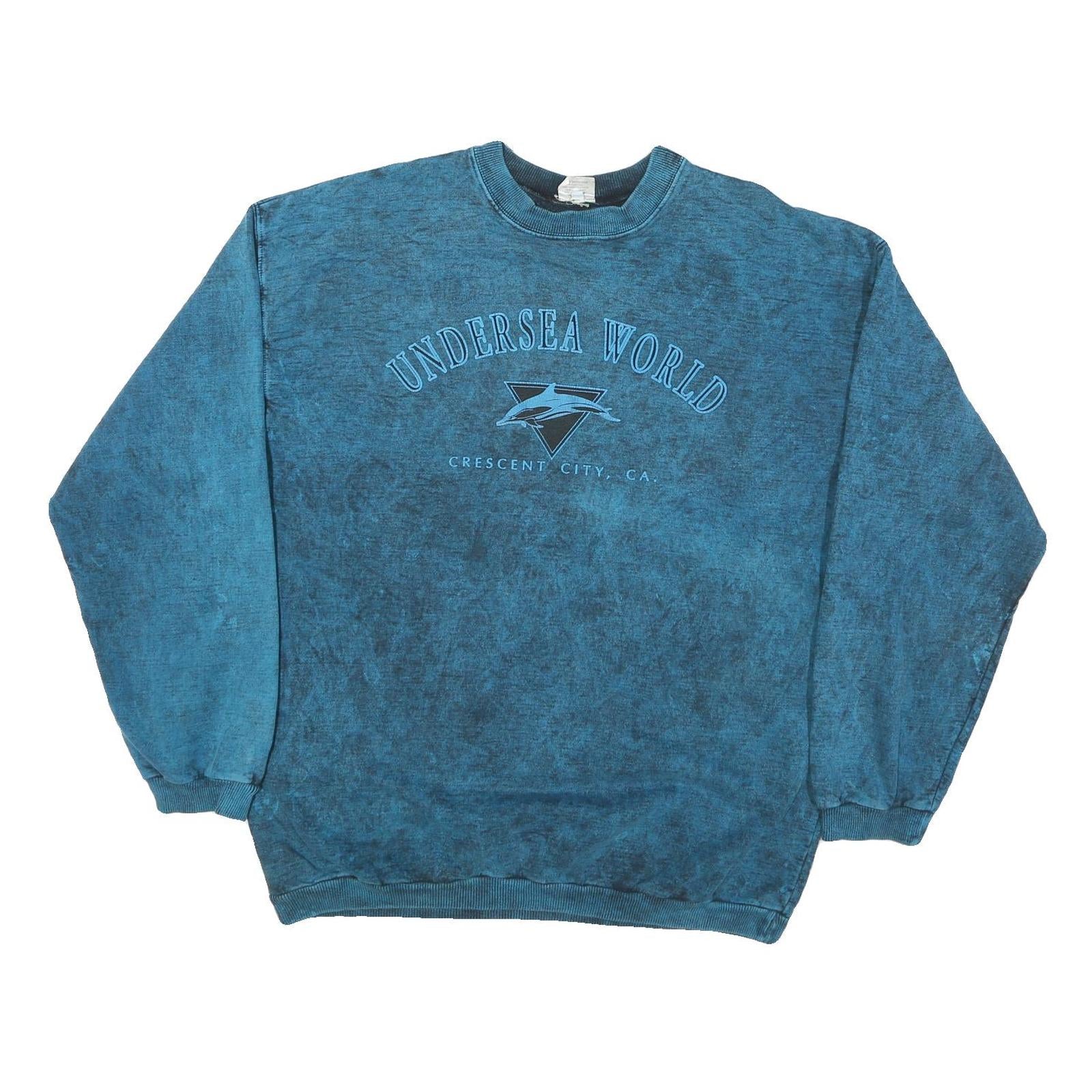 SUNSHINE Mens Blue Undersea World Crew Neck XL Cotton Blend Sweatshirt Refurbished - N/A refurbished available on Cerqular