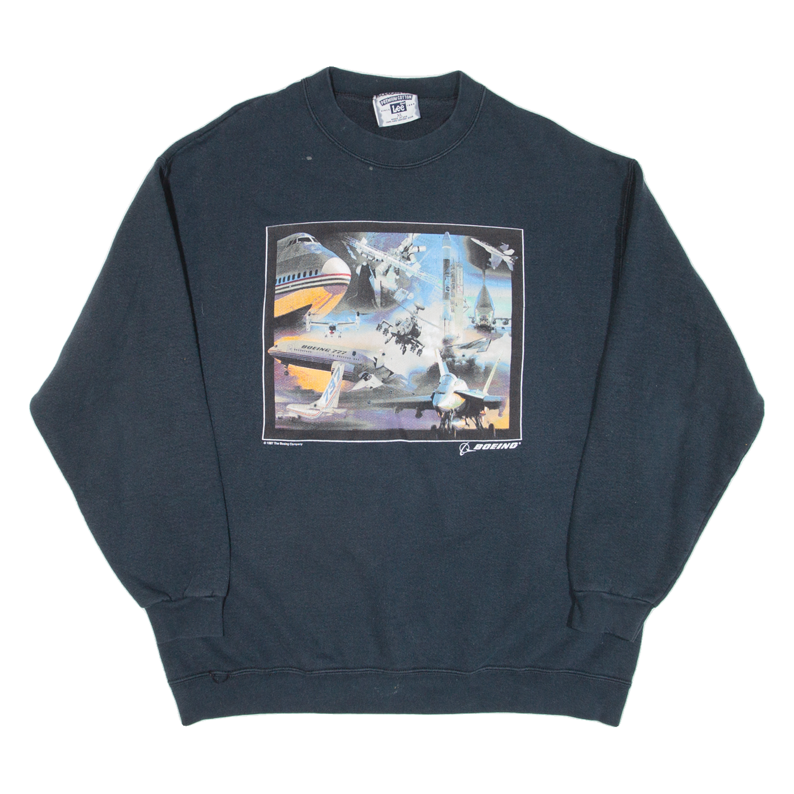 LEE Mens Sweatshirt Blue 90s XL Refurbished - N/A refurbished available on Cerqular