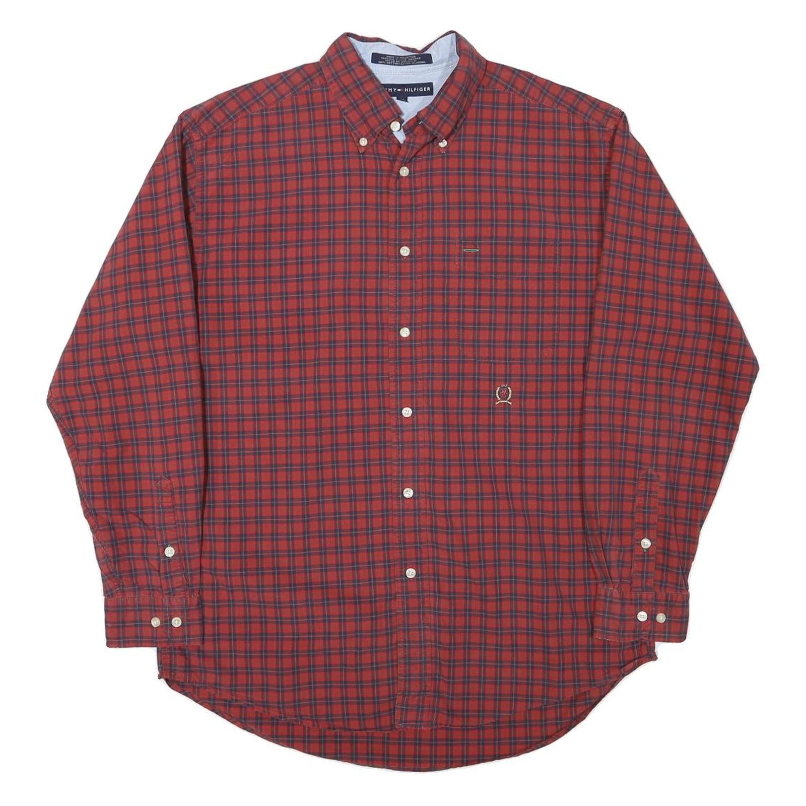 Buy TOMMY HILFIGER Mens Red & Navy Check Shirt M Classic Fit Button-Down Collar Long Refurbished - $45.49 TOMMY HILFIGER Mens Red & Navy Check Shirt M Classic Fit Button-Down Collar Long Refurbished - N/A refurbished available on Cerqular