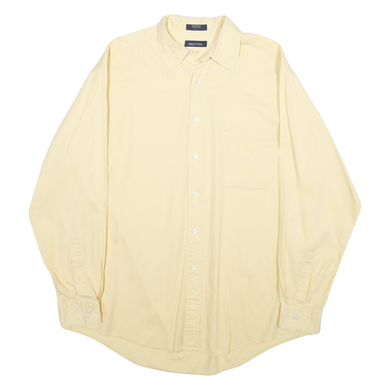 NAUTICA Mens Yellow Cotton Shirt L Classic Fit Casual Button Down Long Sleeve Refurbished - N/A refurbished available on Cerqular