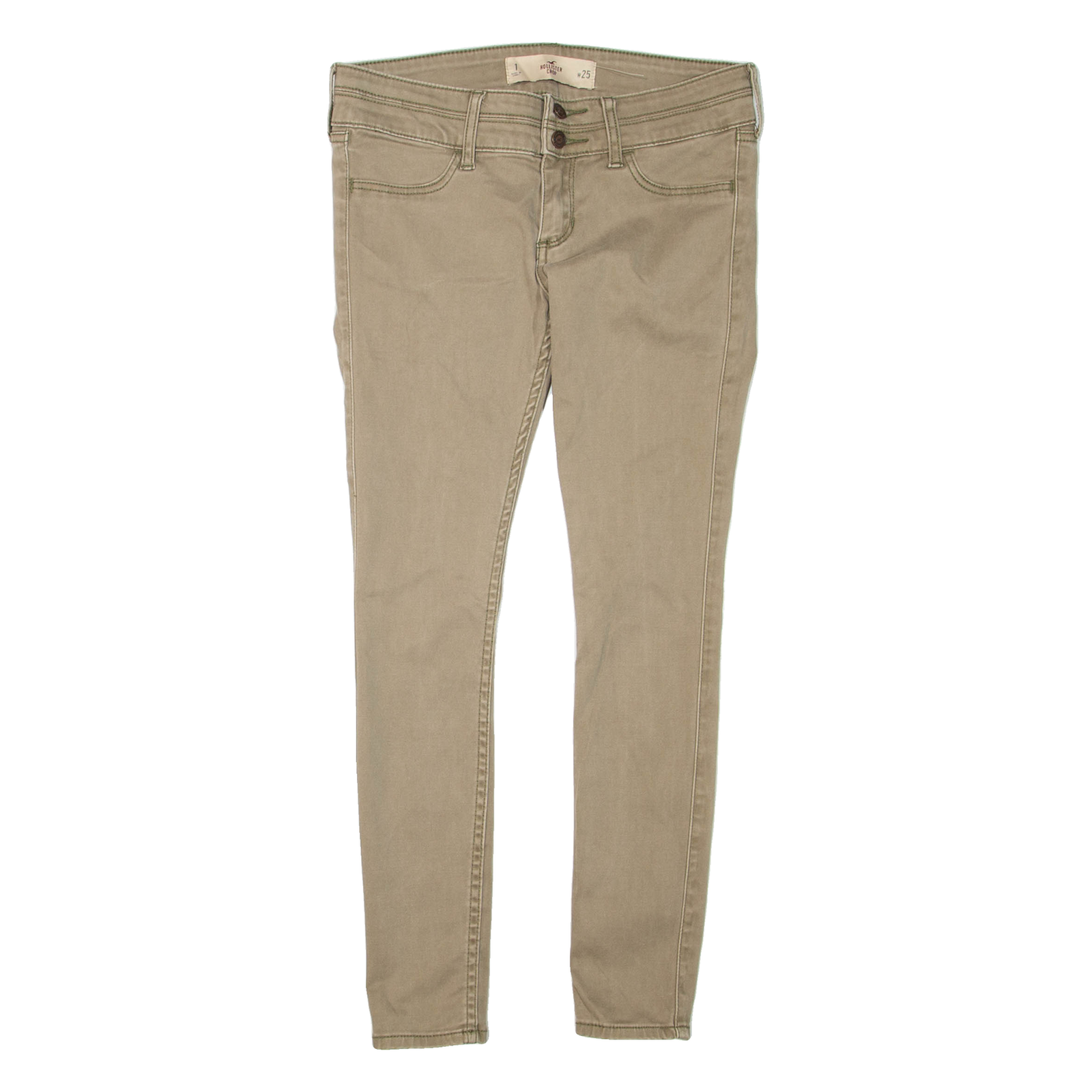 HOLLISTER Crop Womens Trousers Brown Regular Skinny W28 L26 Refurbished - N/A refurbished available on Cerqular