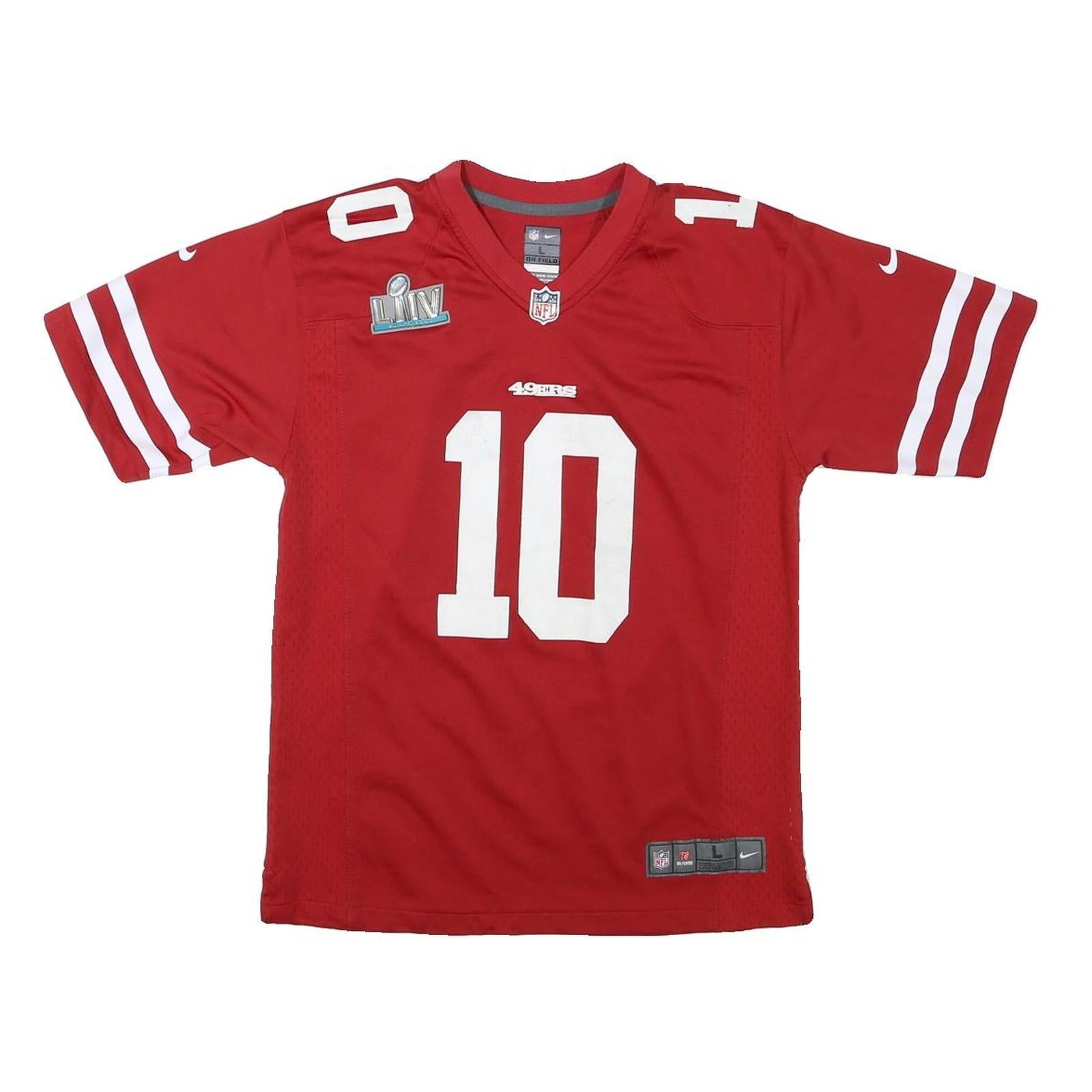 NIKE Mens Red San Francisco 49ers Football Shirt L Short Sleeve V-Neck NFL Refurbished - N/A refurbished available on Cerqular