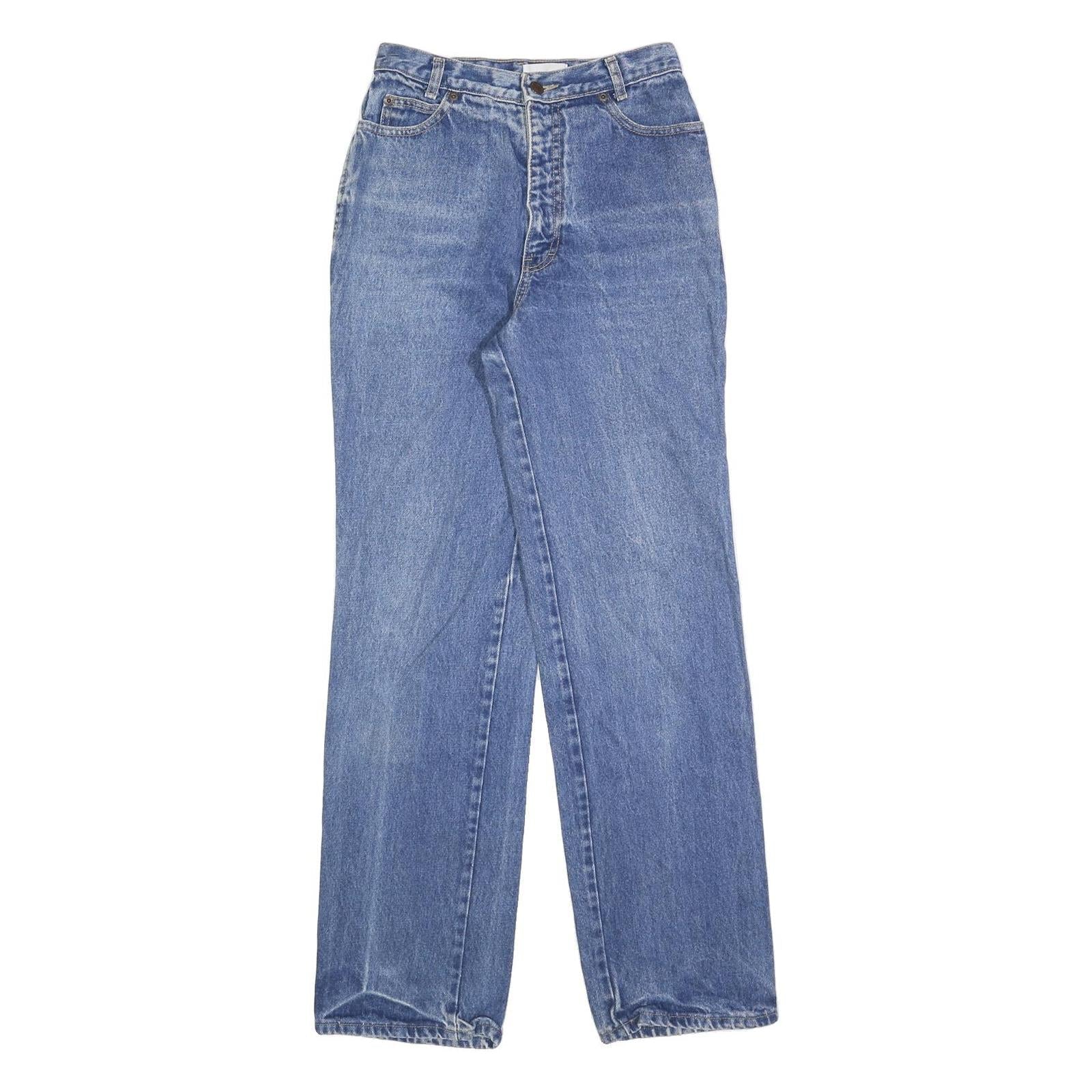 CALVIN KLEIN Womens Blue Regular Straight Denim Medium W26 L32 Zip Jeans Refurbished - N/A refurbished available on Cerqular