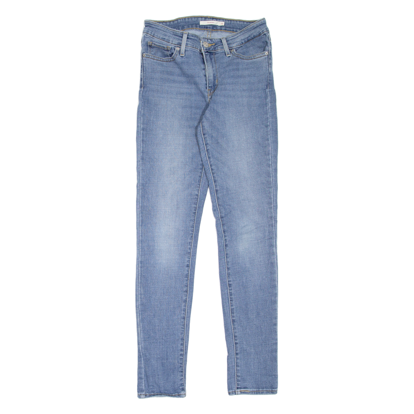 LEVI'S 711 Womens Jeans Blue Slim Skinny Stone Wash W26 L30 Refurbished - N/A refurbished available on Cerqular