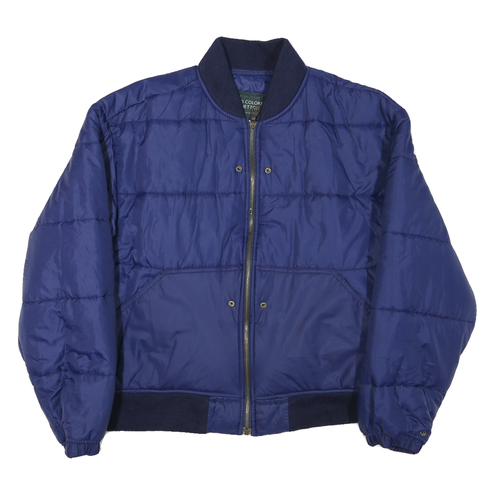 BENETTON Womens Blue Bomber Jacket L Polyester Blend Puffer Casual Wear Refurbished - N/A refurbished available on Cerqular