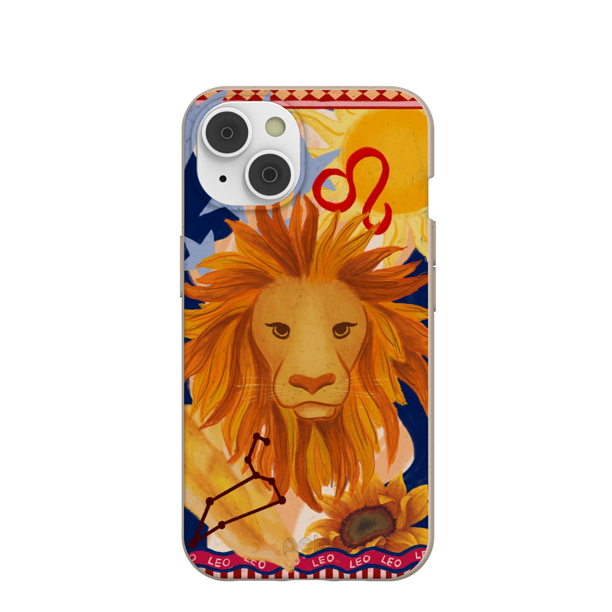 Seashell Leo Lion iPhone 14/16e Case Refurbished - Pela Case refurbished available on Cerqular