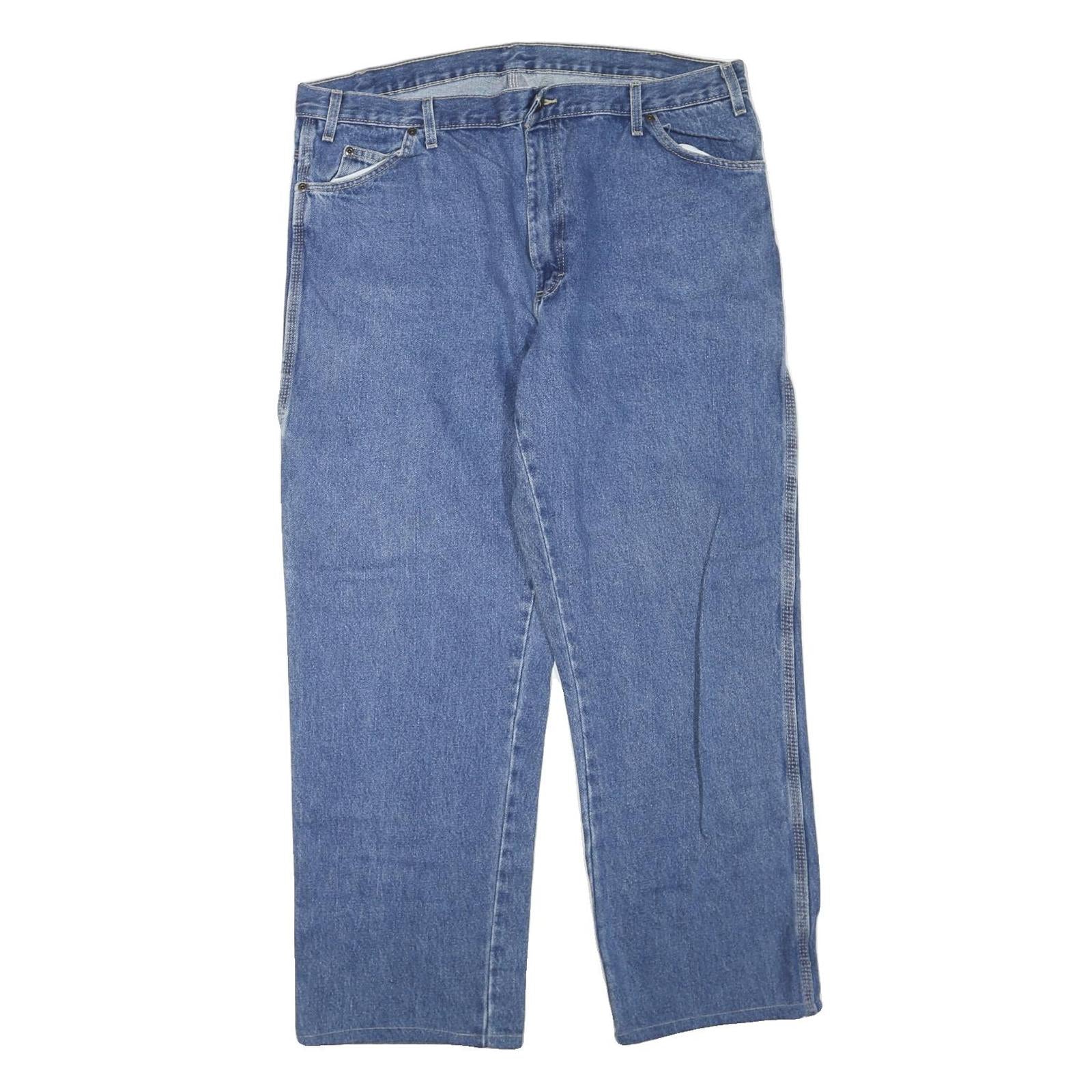 DICKIES Mens Jeans Blue Regular Straight Denim W40 L30 Workwear Zip Pockets Refurbished - N/A refurbished available on Cerqular