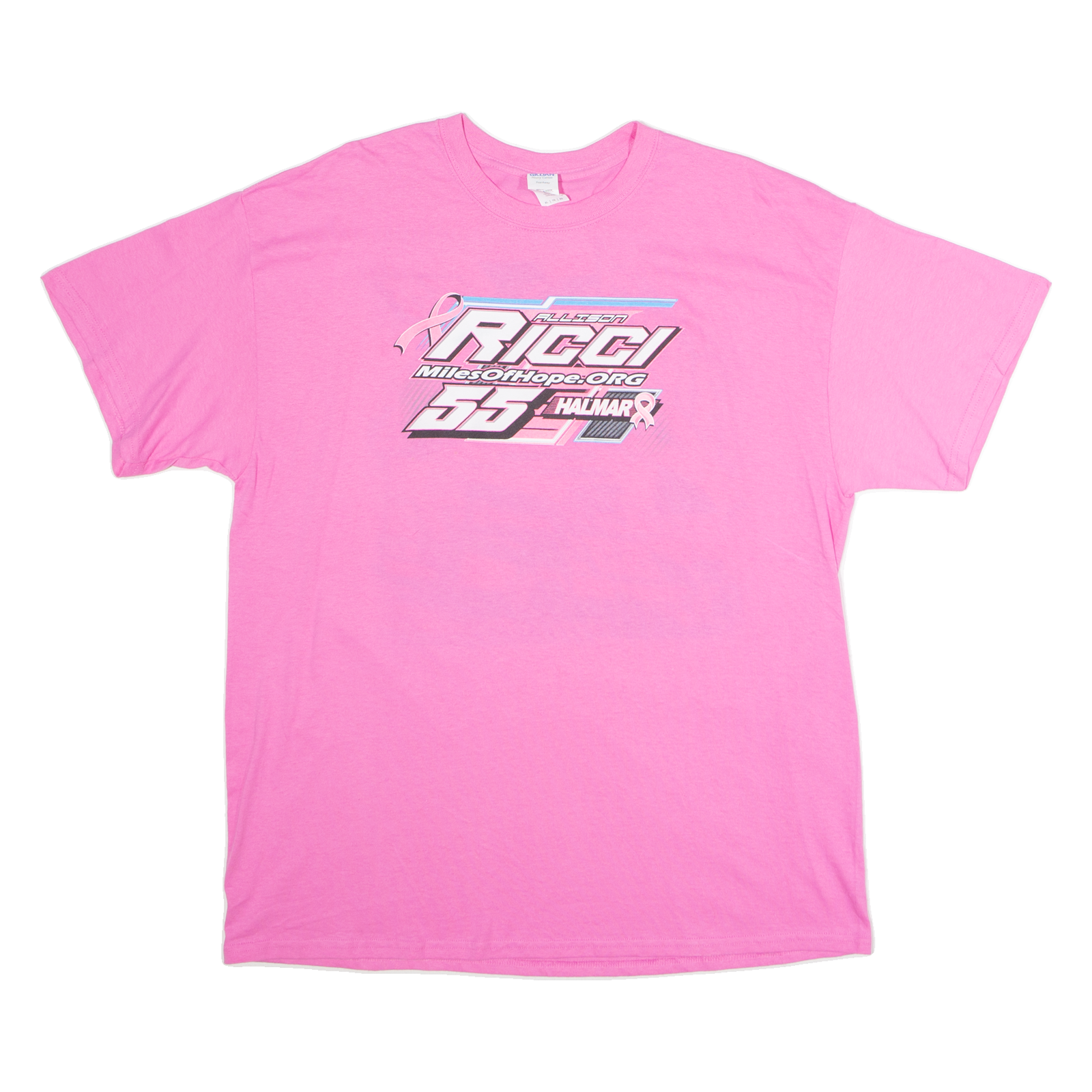 GILDAN Alison Ricci #55 Racing Mens T-Shirt Pink USA Crew Neck XL Refurbished - N/A refurbished available on Cerqular