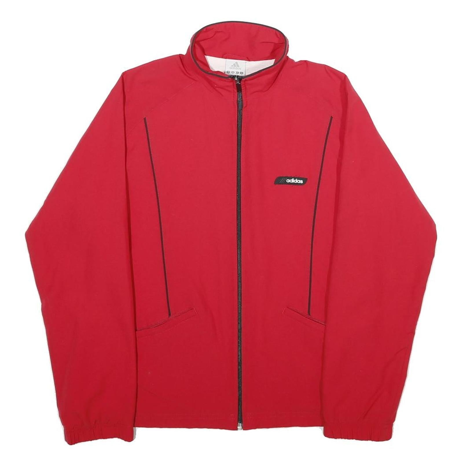 ADIDAS Womens Red Zip Jacket UK 10 Polyester Plain Lightweight Sportswear Refurbished - N/A refurbished available on Cerqular