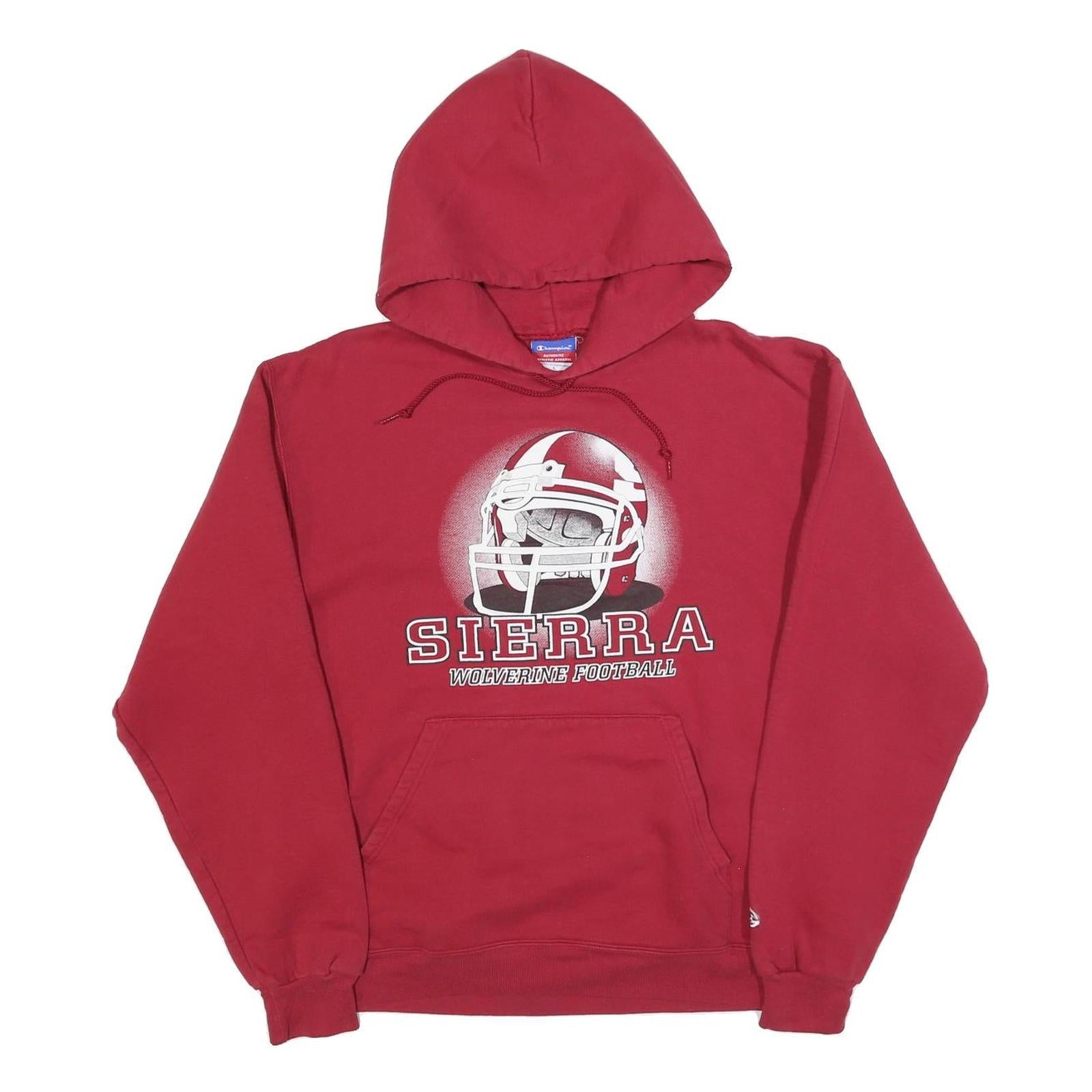 CHAMPION Mens Red Sierra Wolverine Football Pullover Hoodie L Graphic Sports Refurbished - N/A refurbished available on Cerqular
