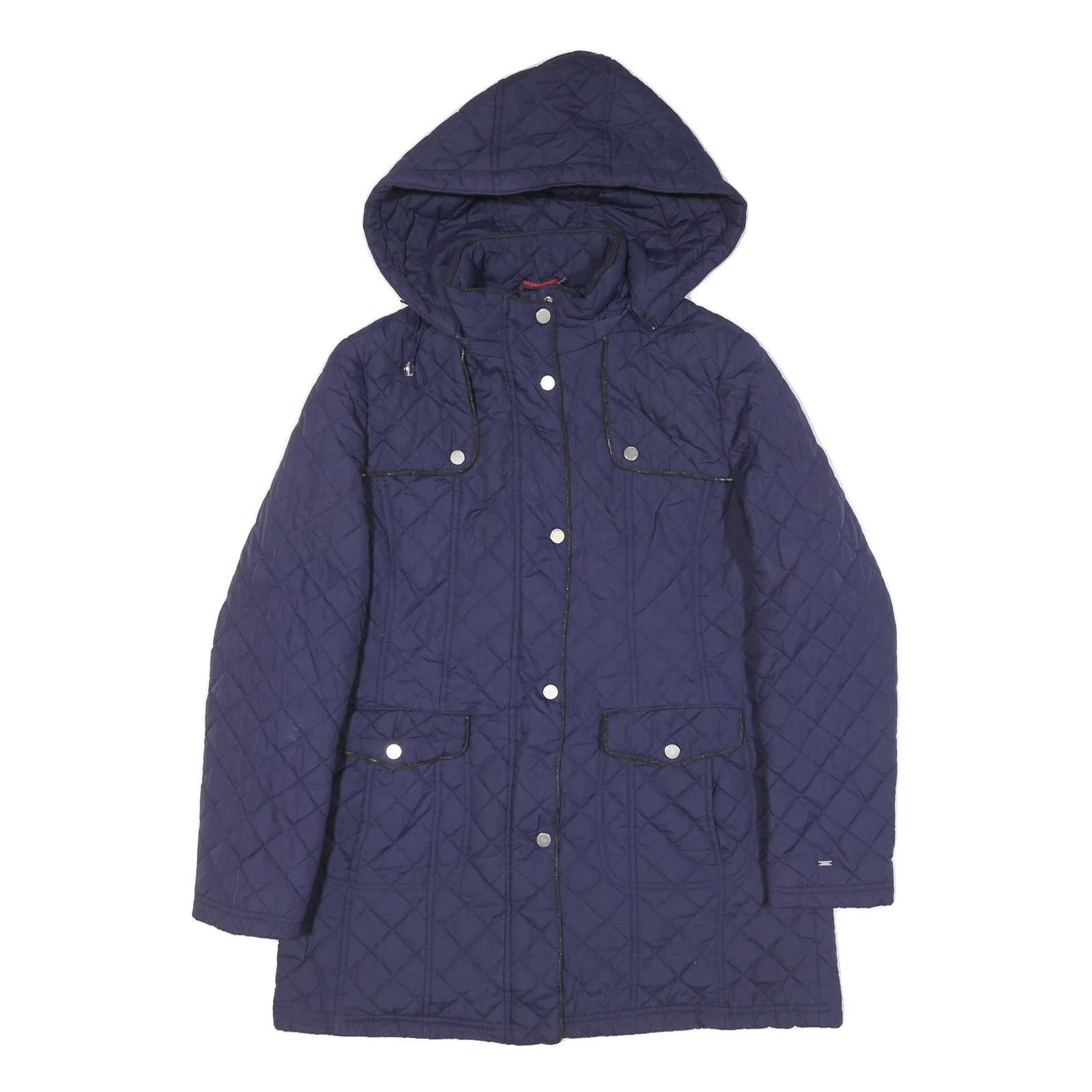 Buy TOMMY HILFIGER Womens Blue Quilted Hooded Jacket M Polyester Blend Zip Refurbished - $49.39 TOMMY HILFIGER Womens Blue Quilted Hooded Jacket M Polyester Blend Zip Refurbished - N/A refurbished available on Cerqular