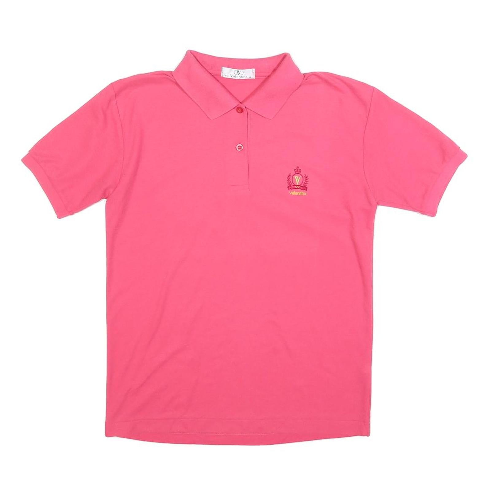 VALENTINO Womens Pink Short Sleeve Plain M Cotton Blend Polo Shirt Refurbished - N/A refurbished available on Cerqular