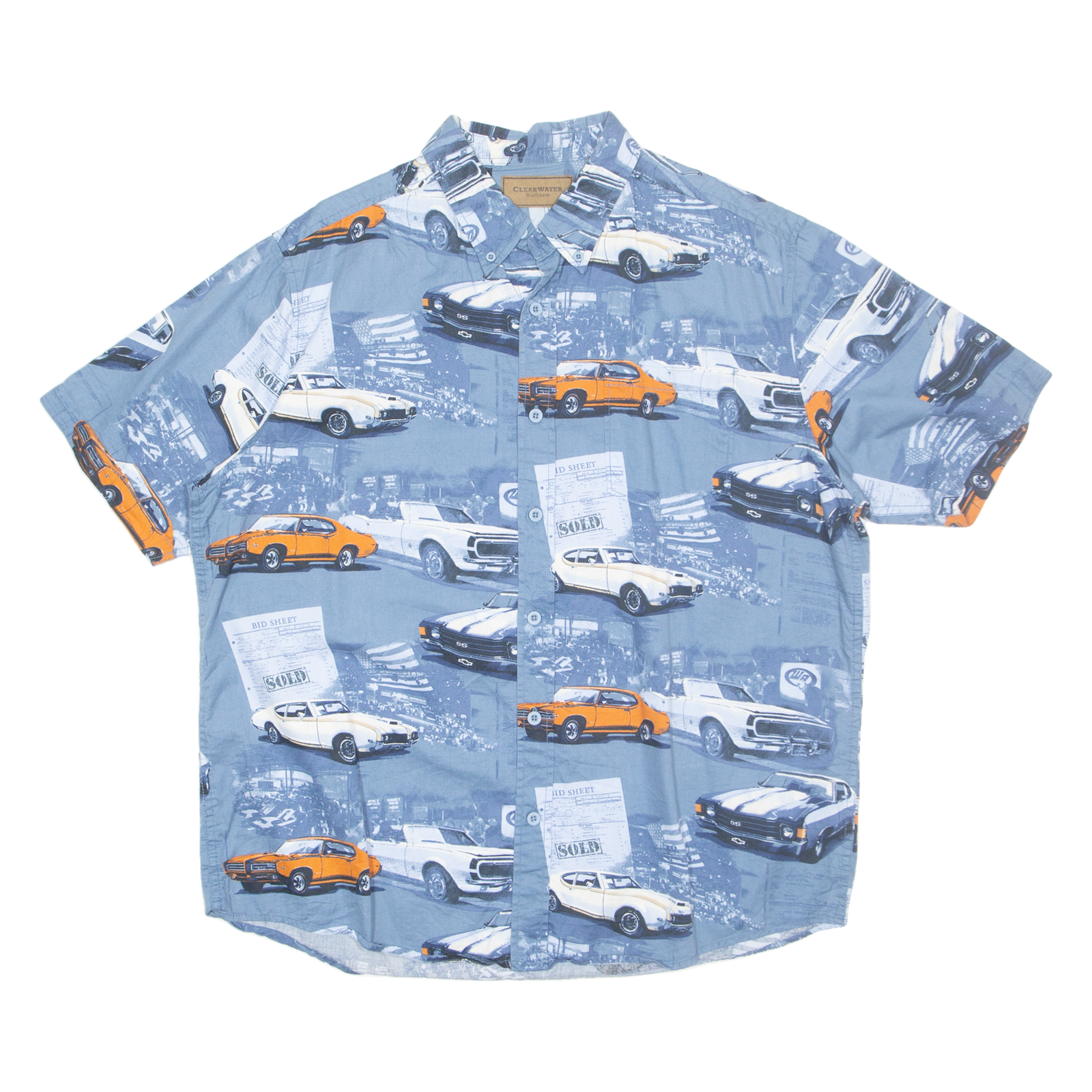 CLEARWATER Mens Shirt Blue Crazy Pattern L Refurbished - N/A refurbished available on Cerqular