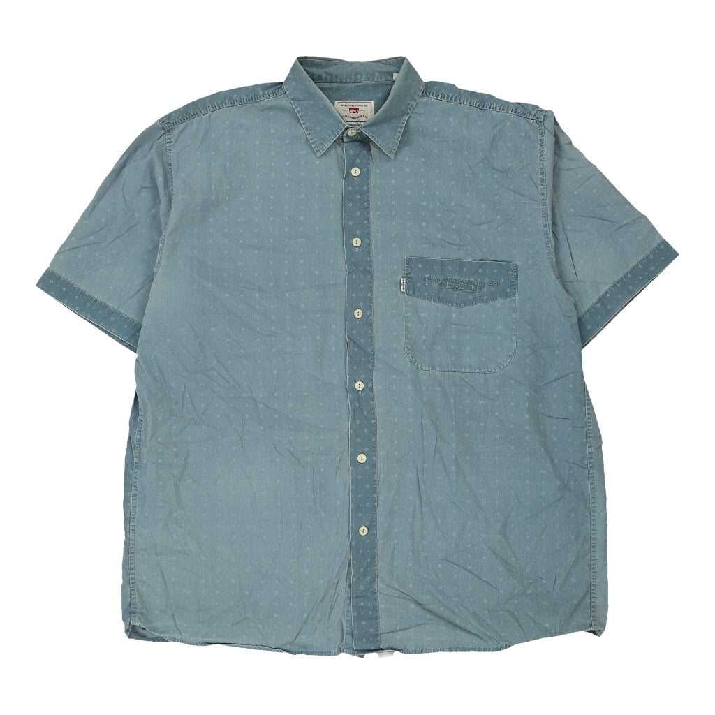 White Tab Levis Short Sleeve Shirt - XL Blue Cotton | Size: x-large Refurbished - Thrifted (note: this is a term often used to describe second- refurbished available on Cerqular