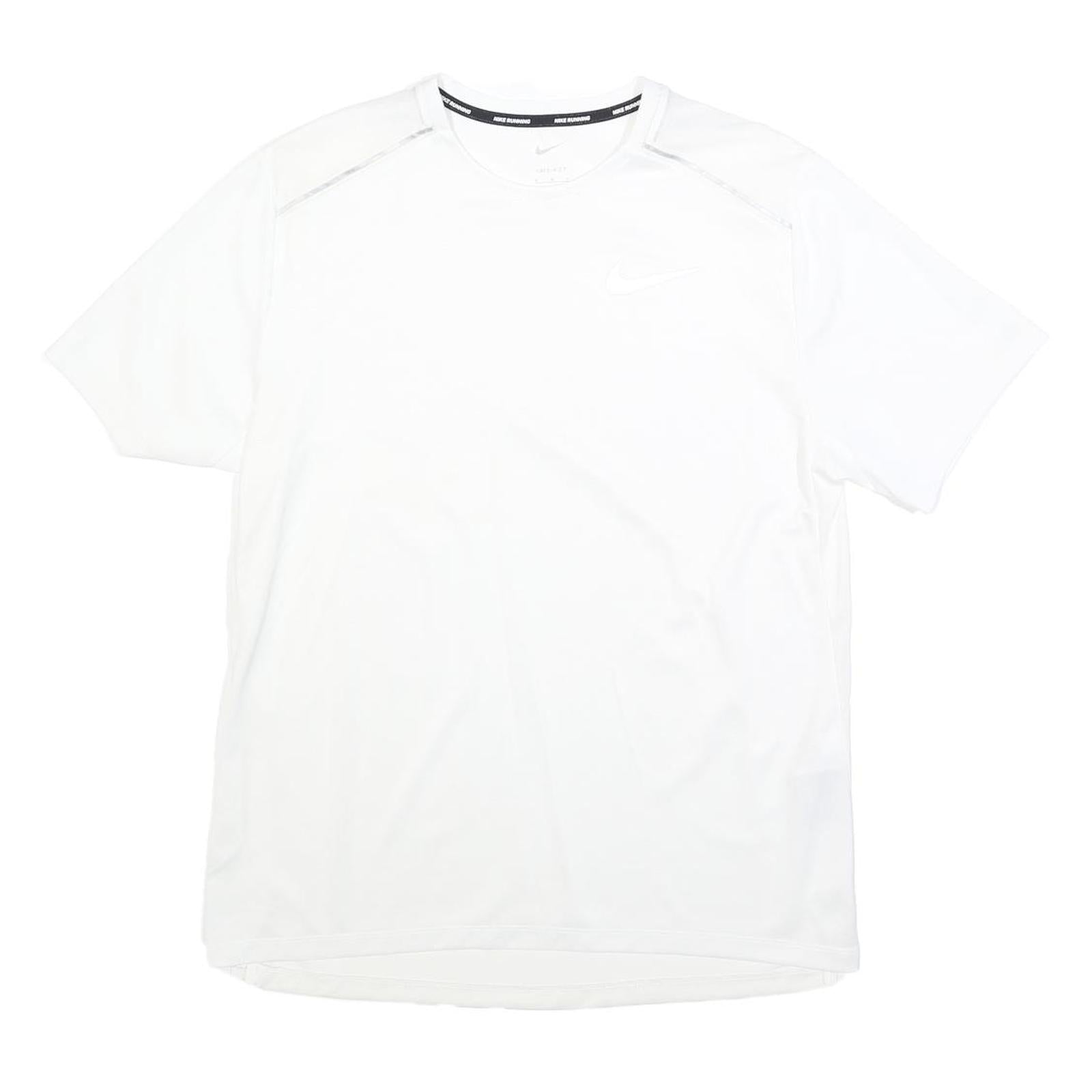 NIKE Mens White Running T-Shirt M Short Sleeve Crew Neck Performance Refurbished - N/A refurbished available on Cerqular