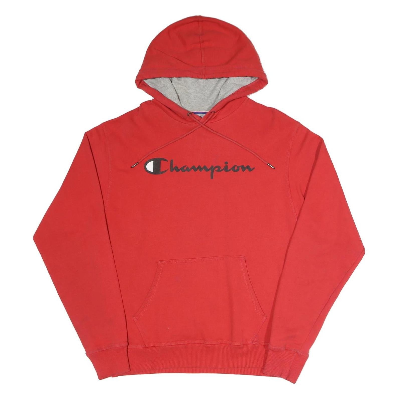 CHAMPION Mens Red Pullover Hoodie M Cotton Blend Classic Logo Casual Wear Refurbished - N/A refurbished available on Cerqular