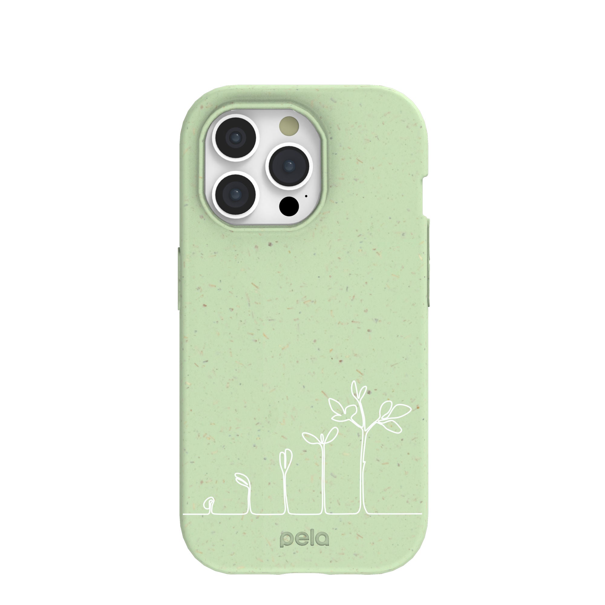 Sage Green Grow and Flourish iPhone 15 Pro Case Refurbished - Pela Case refurbished available on Cerqular