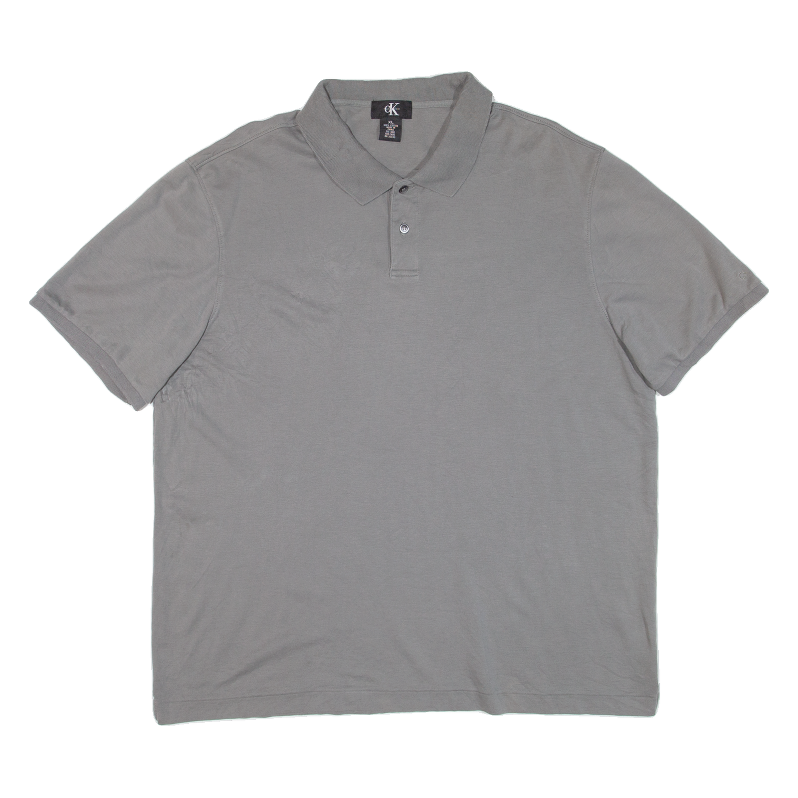 CALVIN KLEIN Mens Polo Shirt Grey XL Refurbished - N/A refurbished available on Cerqular