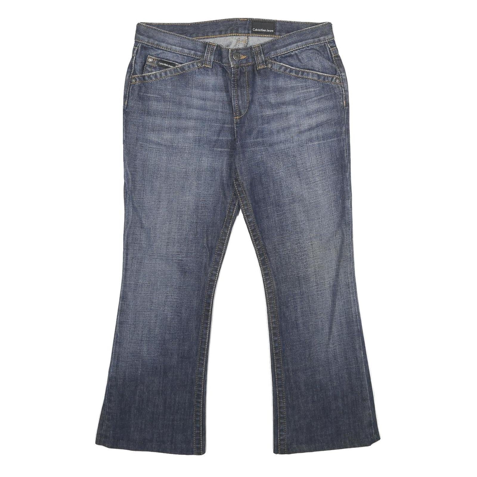 CALVIN KLEIN JEANS Womens Regular Blue Denim Bootcut Jeans W30 L25 Stylish Refurbished - N/A refurbished available on Cerqular