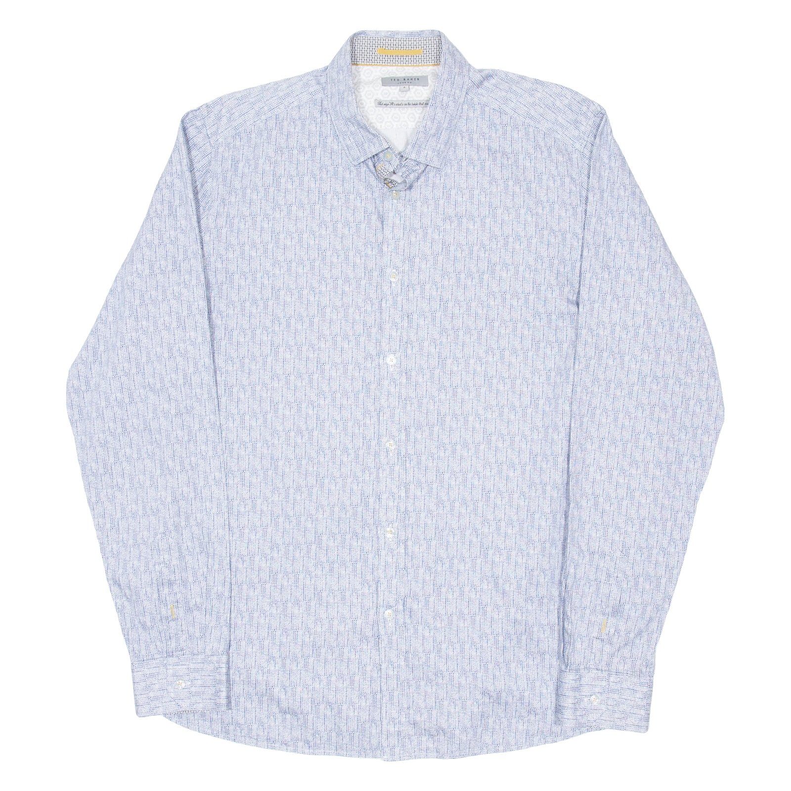 TED BAKER Mens Shirt Blue Geometric Long Sleeve L Refurbished - N/A refurbished available on Cerqular