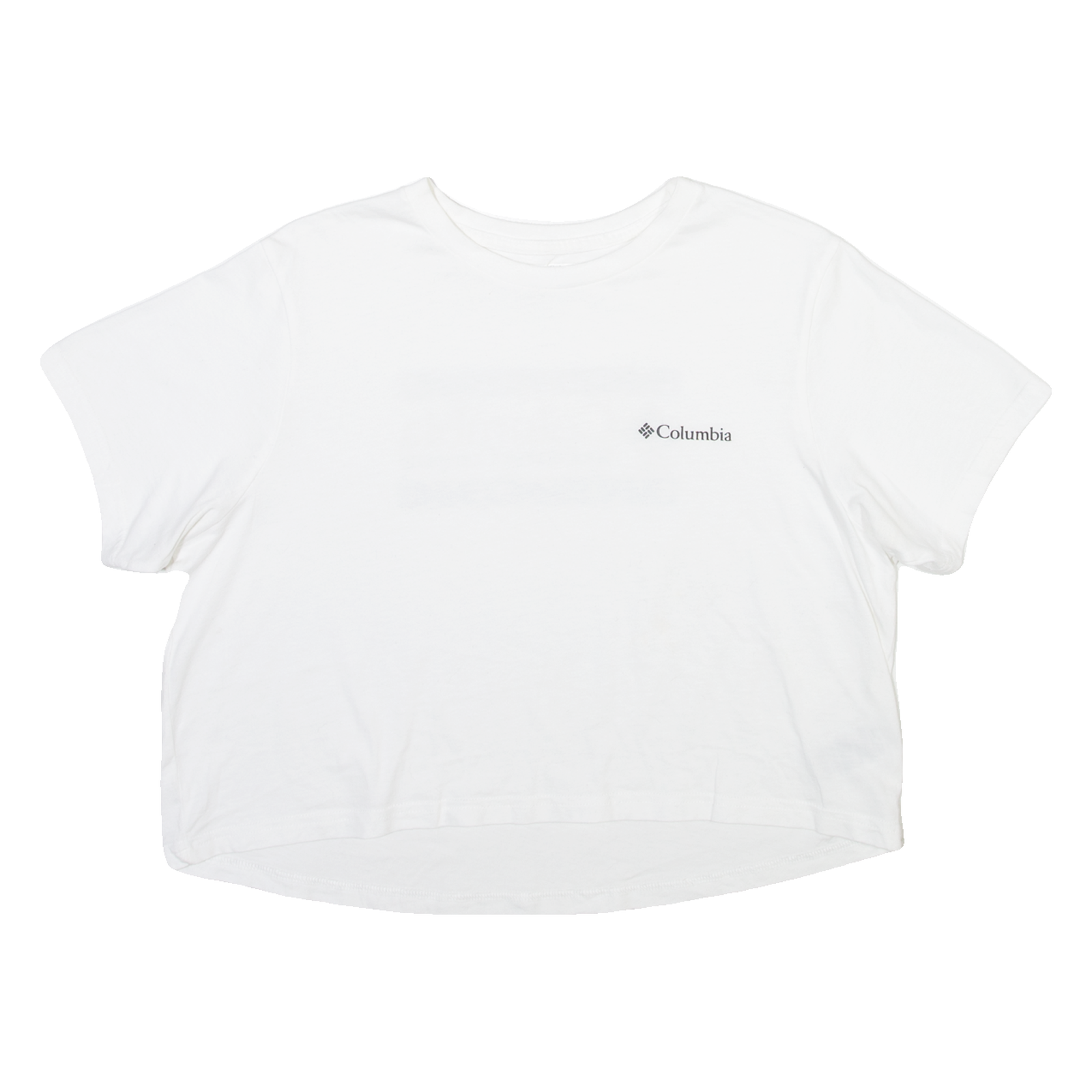 COLUMBIA Cropped Womens T-Shirt White Crew Neck M Refurbished - N/A refurbished available on Cerqular