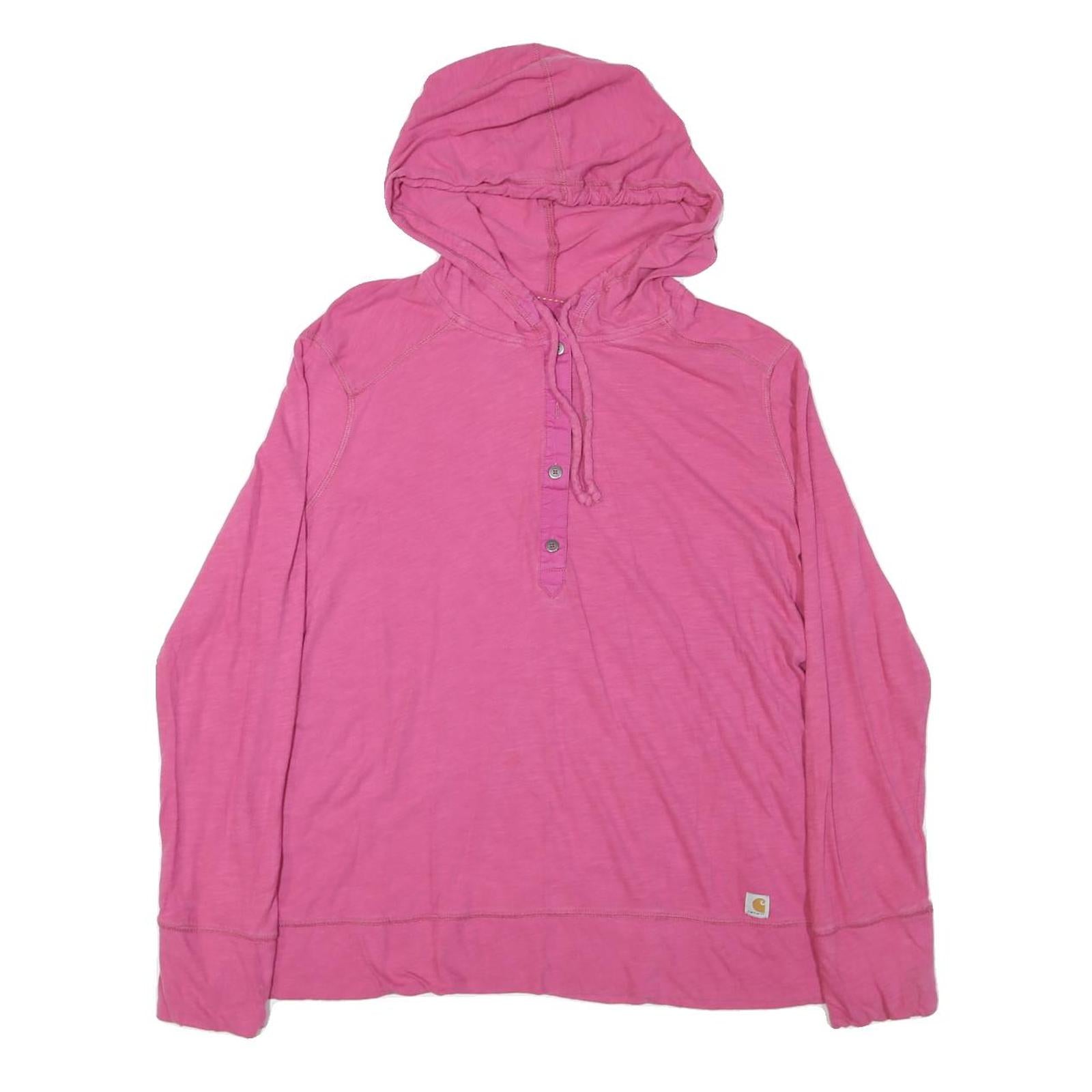 CARHARTT Womens Pink Hoodie T-Shirt XL Long Sleeve Henley Casual Cotton Blend Refurbished - N/A refurbished available on Cerqular