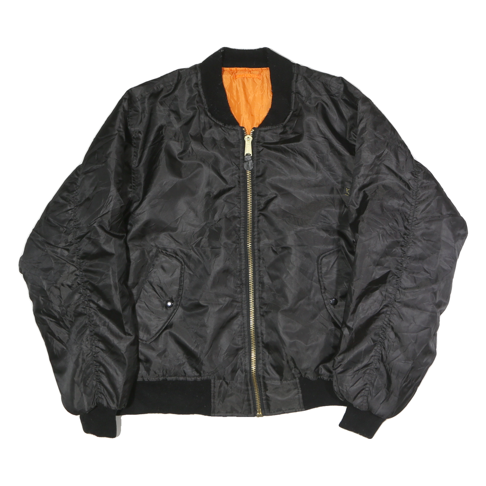 Mens Black Bomber Jacket XL Polyester Plain Zip Closure Classic Fit Casual Refurbished - N/A refurbished available on Cerqular