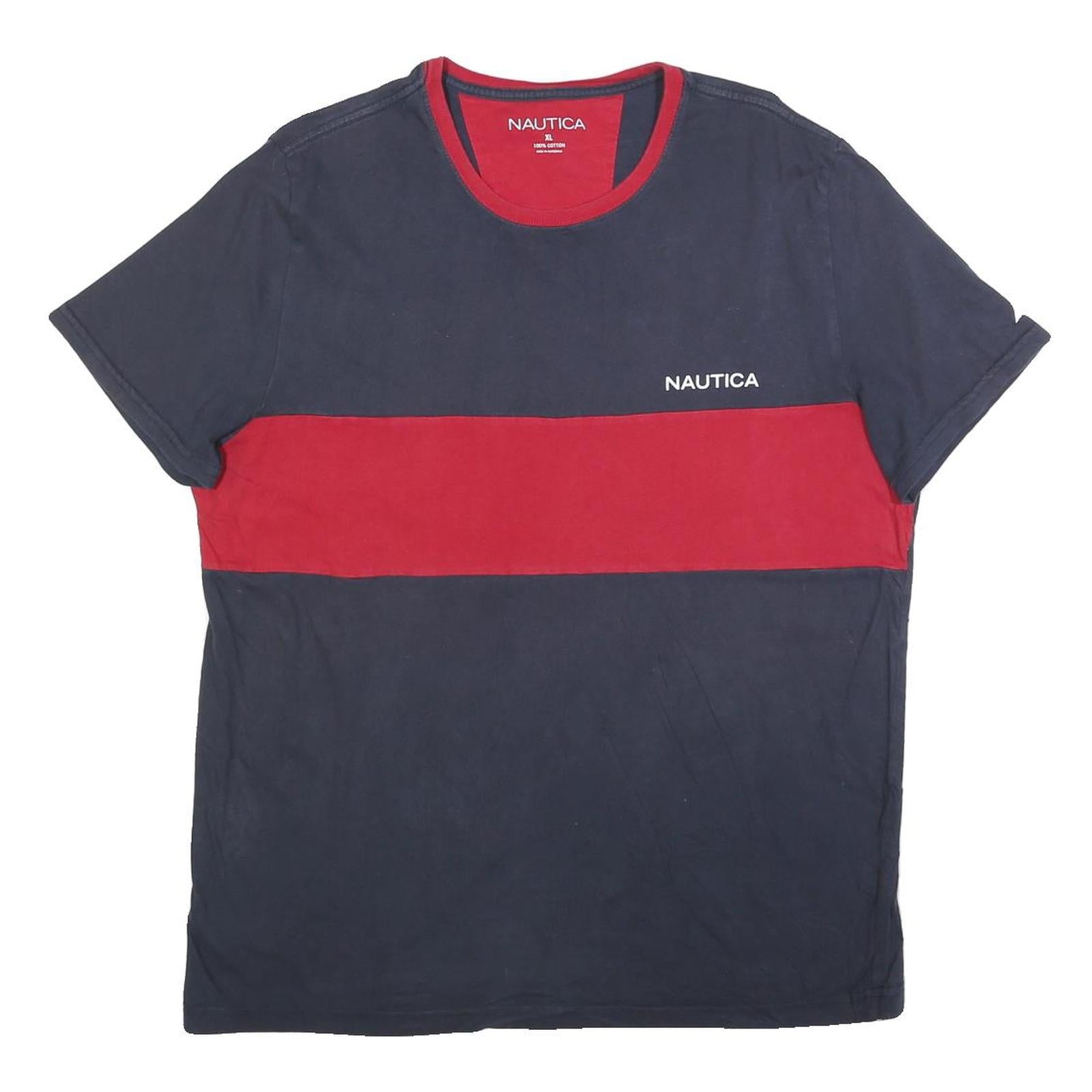 Buy NAUTICA Mens Navy & Red Colourblock T-Shirt XL Short Sleeve Crew Neck Casual Refurbished - $19.49 NAUTICA Mens Navy & Red Colourblock T-Shirt XL Short Sleeve Crew Neck Casual Refurbished - N/A refurbished available on Cerqular