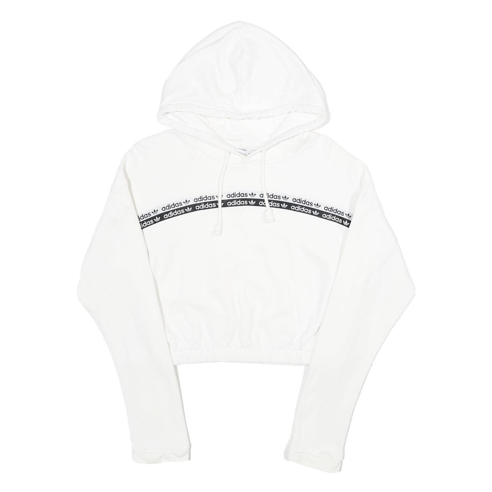 Buy ADIDAS Womens White Cropped Hoodie UK 12 Cotton Long Sleeve Pull On Sports Refurbished - $29.89 ADIDAS Womens White Cropped Hoodie UK 12 Cotton Long Sleeve Pull On Sports Refurbished - N/A refurbished available on Cerqular