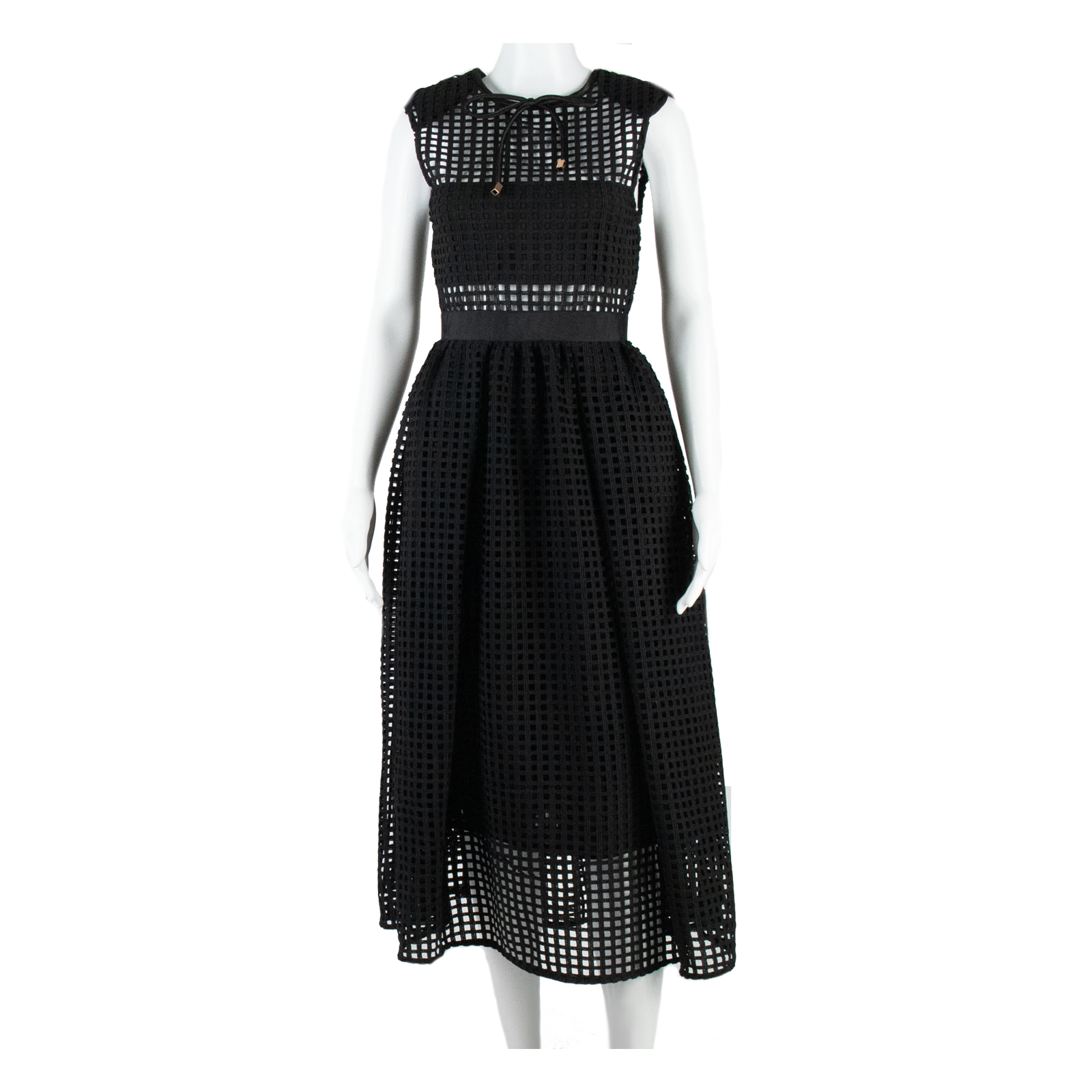 SELF PORTRAIT Womens A-Line Dress Black Lace Sleeveless Long UK 6 Refurbished - N/A refurbished available on Cerqular