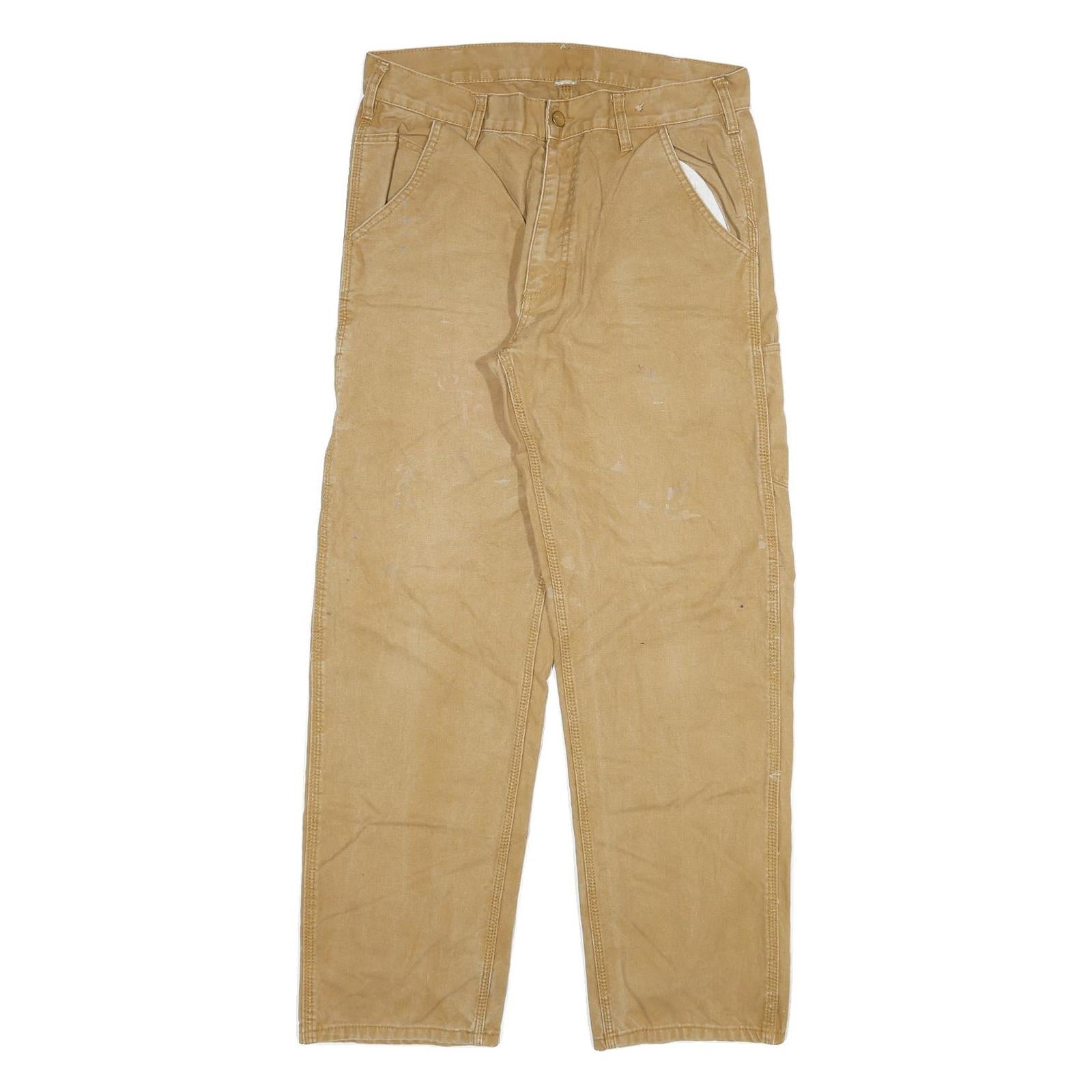 CARHARTT Mens Jeans Beige Regular Straight Denim W30 L28 Workwear Durable Cotton Refurbished - N/A refurbished available on Cerqular